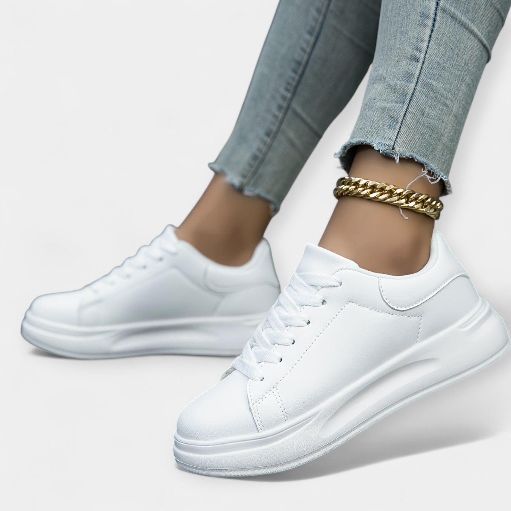 Sneakers de Piel Blancos