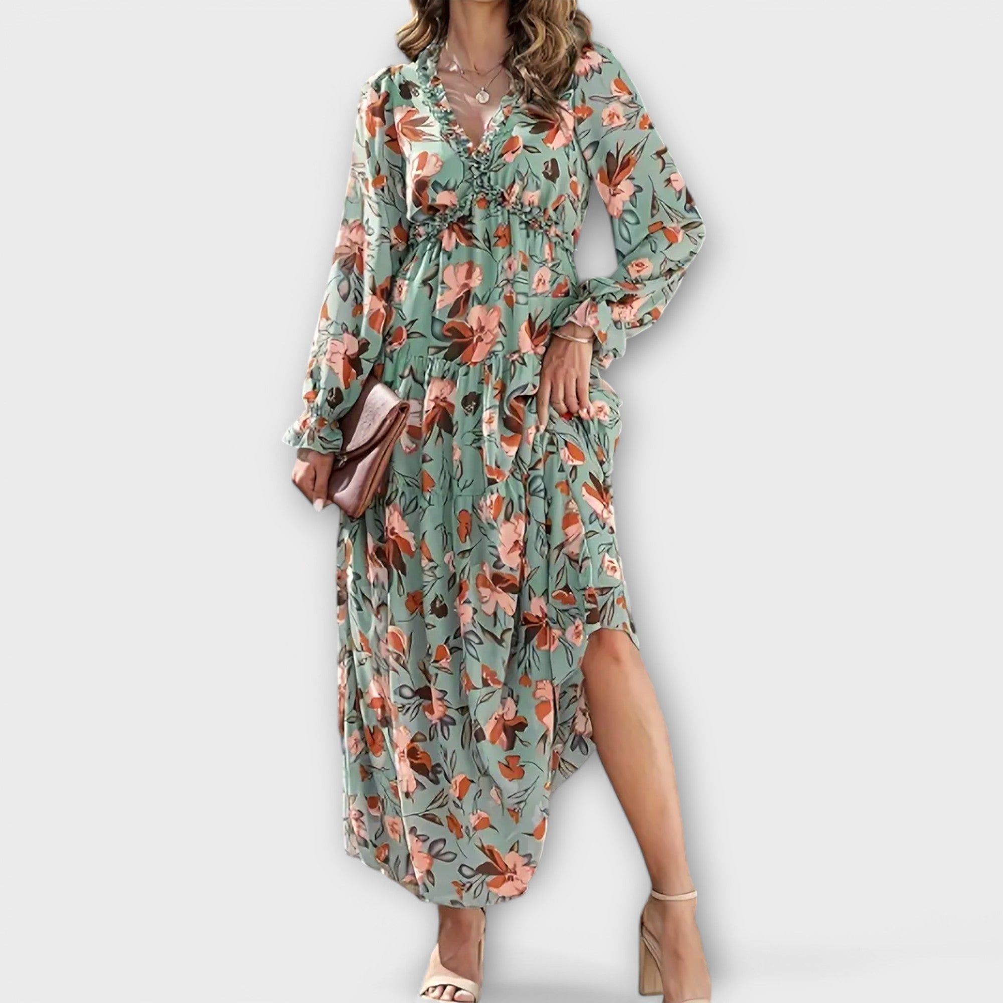 Vestido Maxi con Estampado Floral
