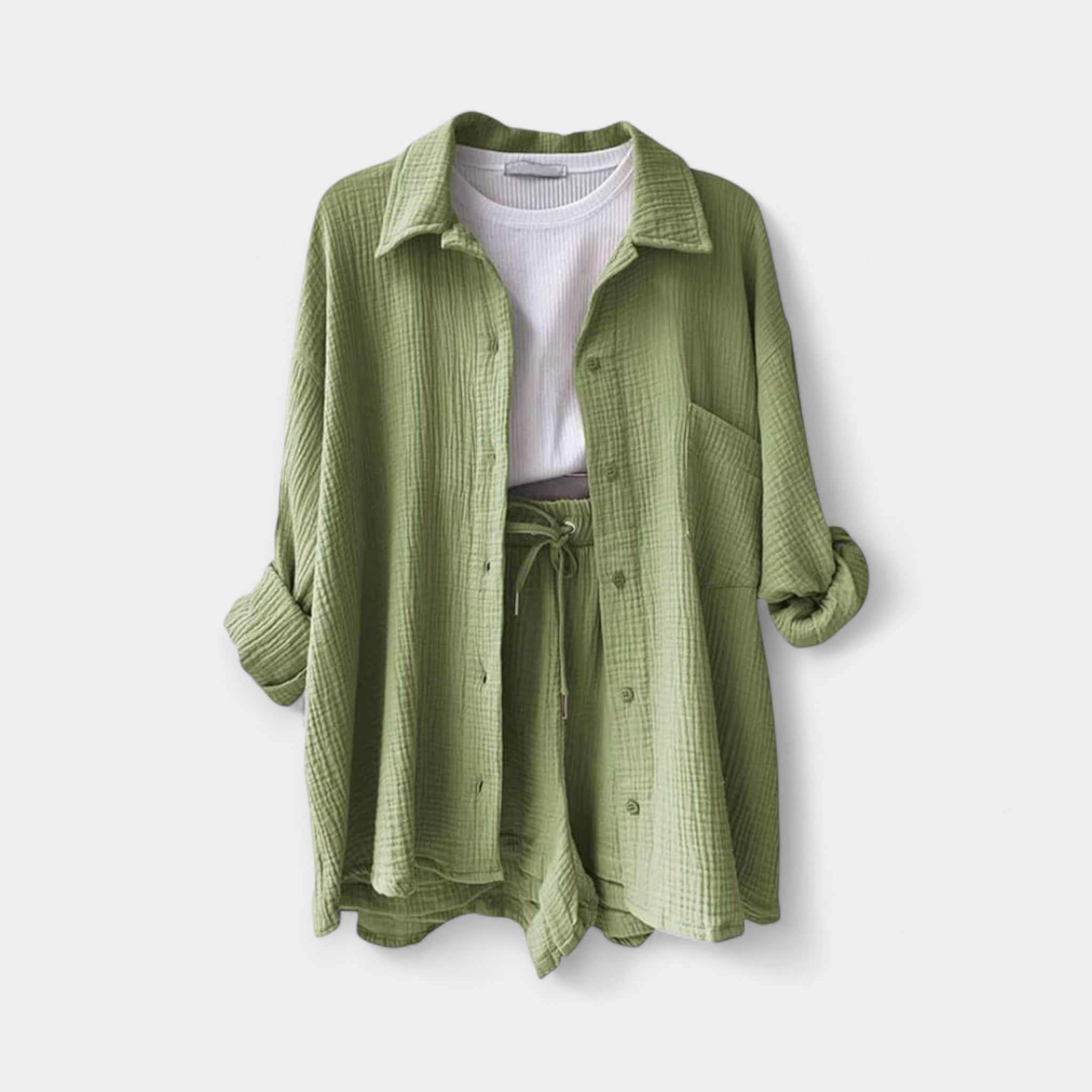 conjunto bicolor de verano con top y short