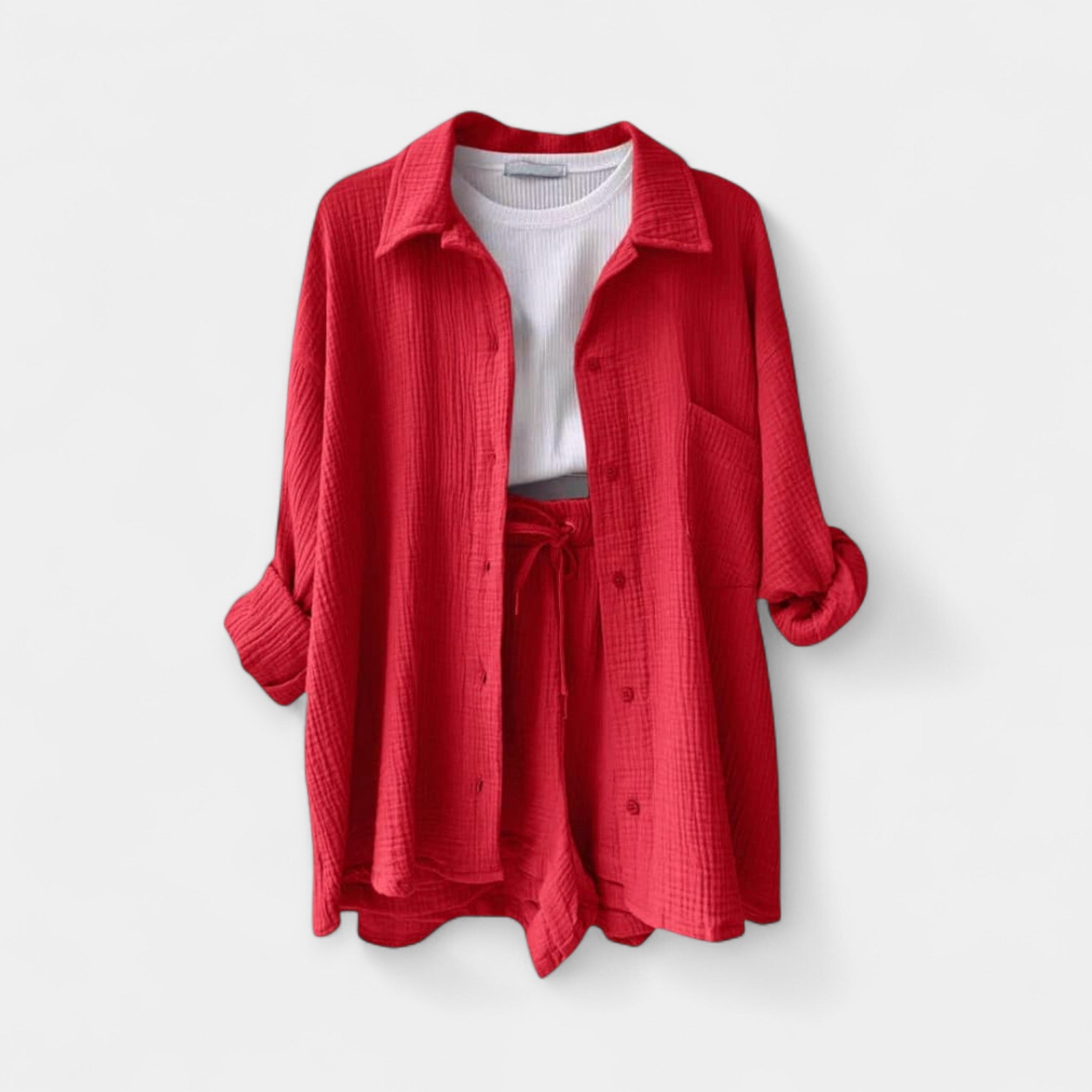 conjunto bicolor de verano con top y short