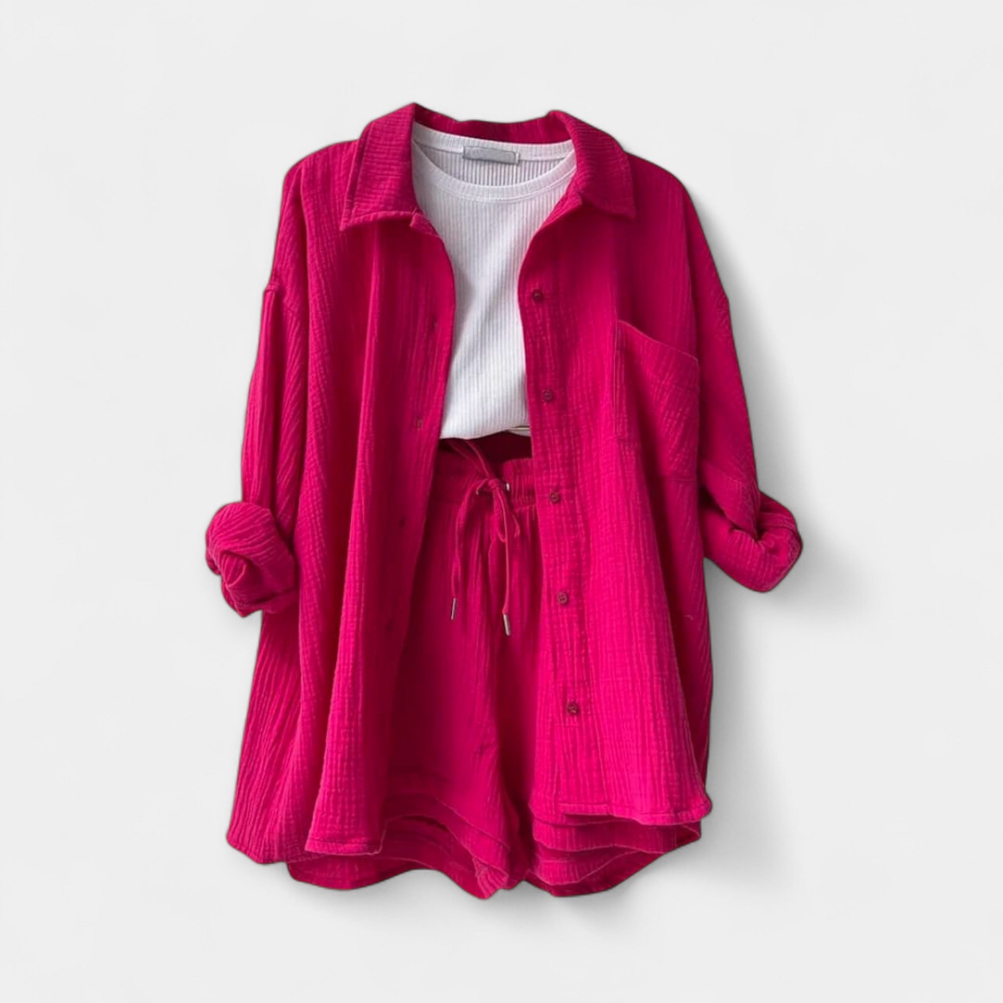 conjunto bicolor de verano con top y short