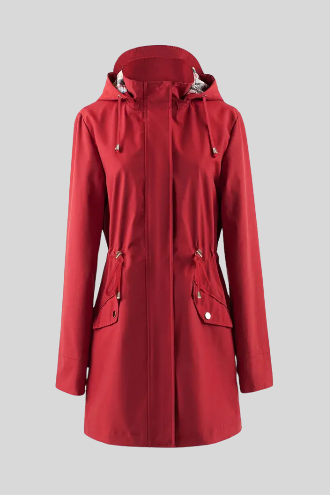 Abrigo De Lluvia A Medida Tejido Impermeable Chic Práctico