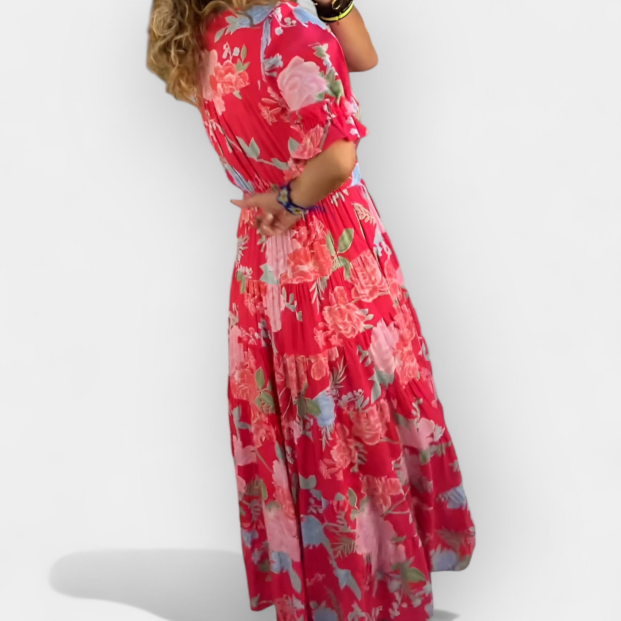 Vestido Floral Vaporoso con Bolsillos