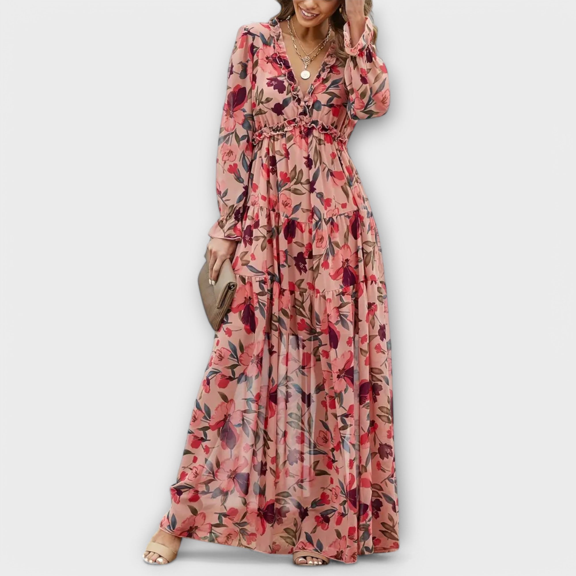 Vestido Maxi con Estampado Floral
