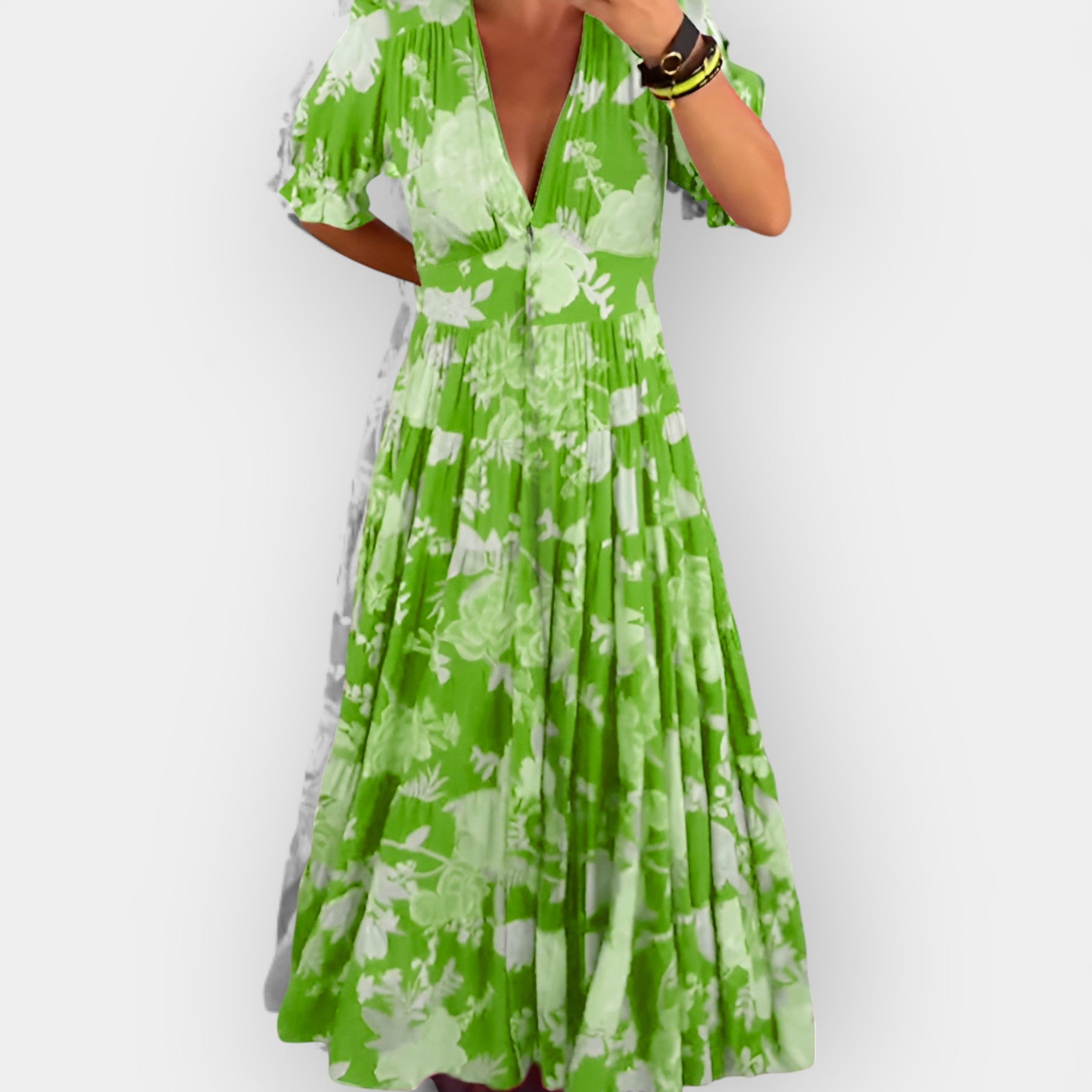 Vestido Floral Vaporoso con Bolsillos