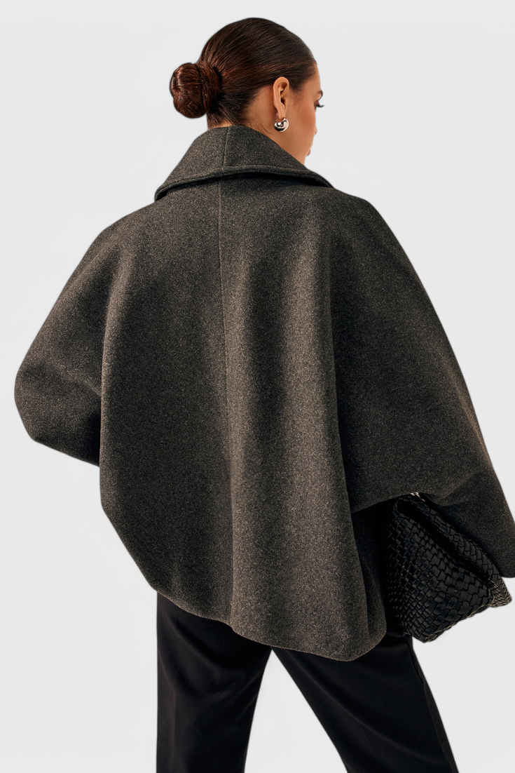 Abrigo Tweed Oversized con Algodón Poliéster Muy Chic