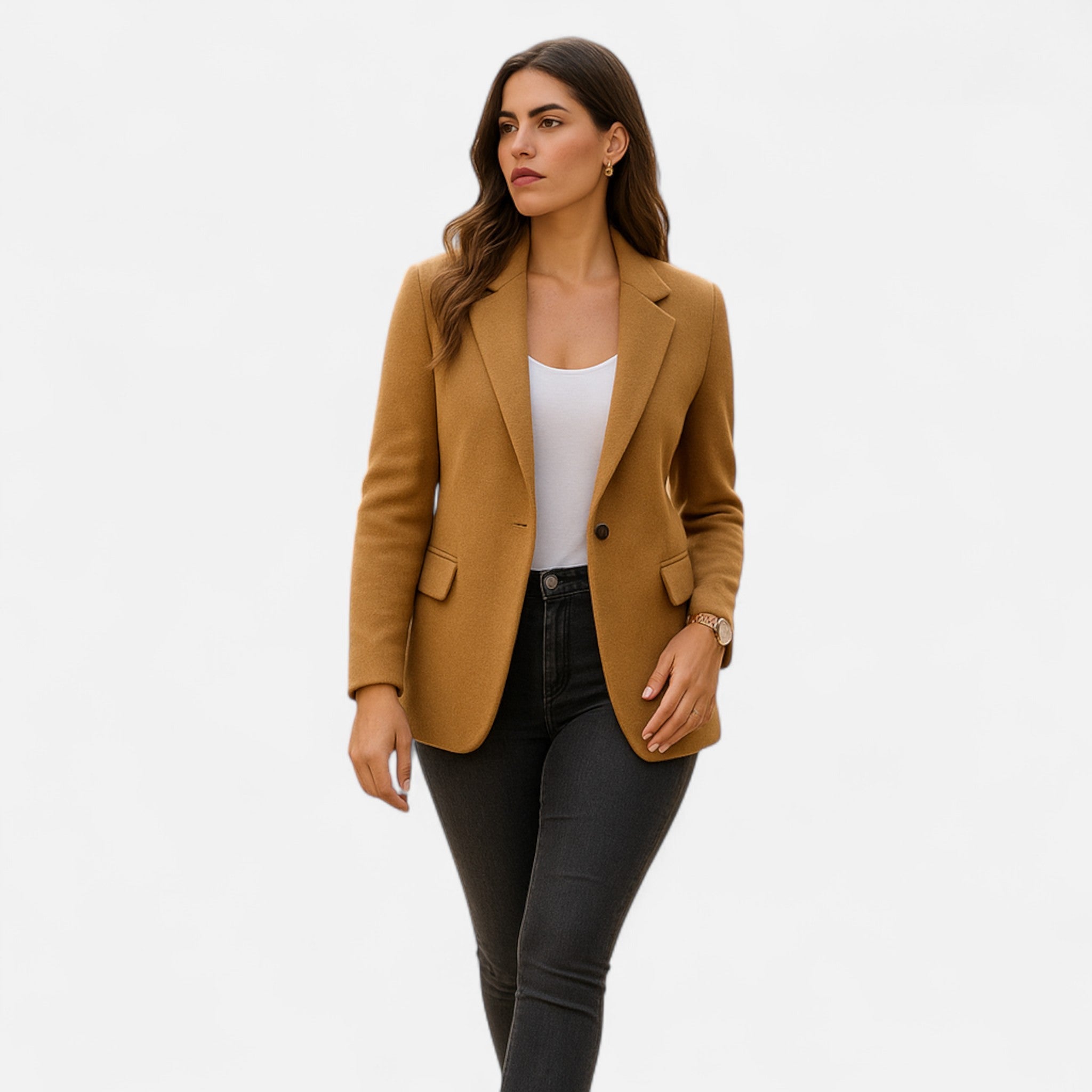 Chaqueta Casual Mujer Manga Larga con Solapa Clásica