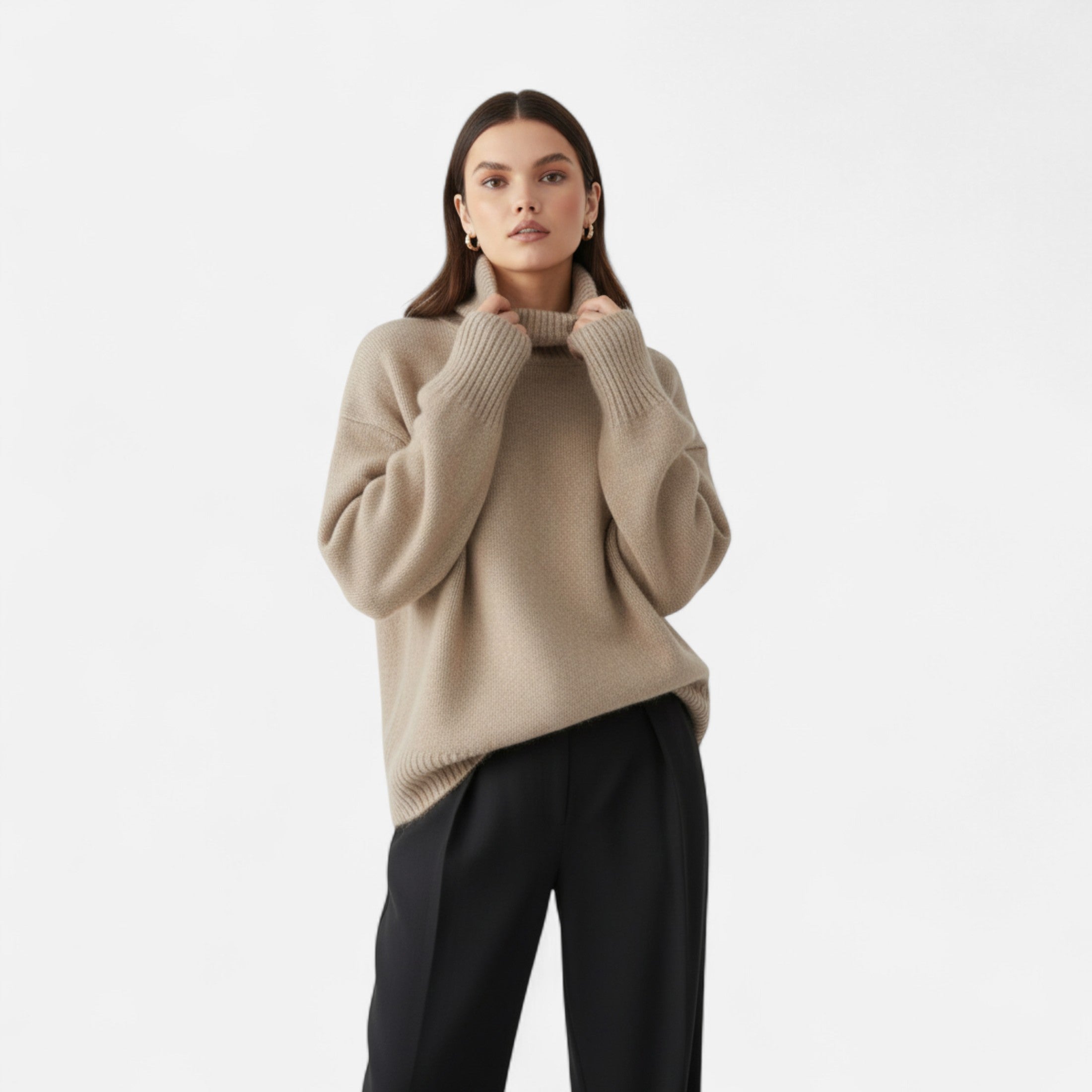 Jersey Mujer Invierno Cuello Alto Cashmere