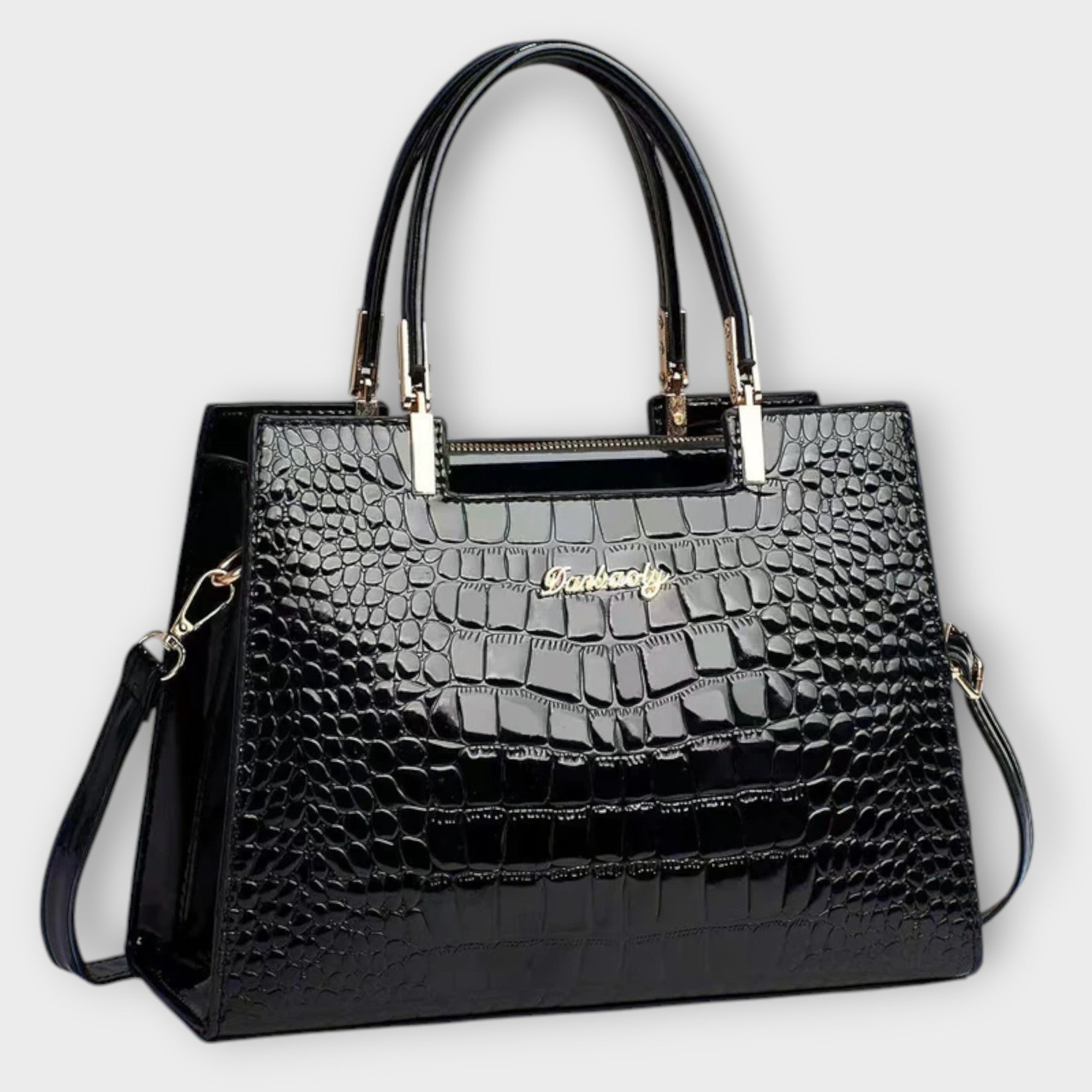 Bolsa de Mano Croco Brillante