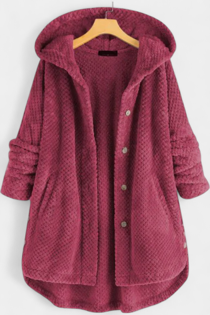 Abrigo Taia De Pana Con Capucha Y Estilo Exclusivo Chic