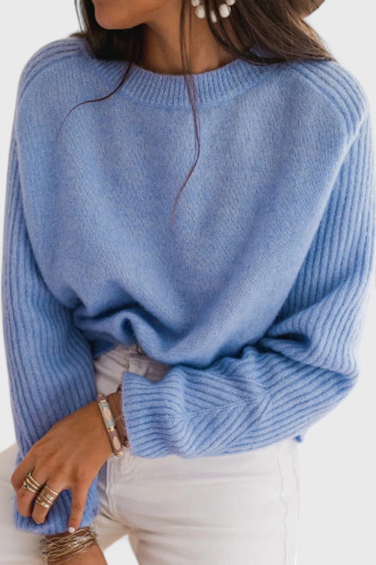 Ariane Jersey Suave Punto Limitada Mangas Acanaladas