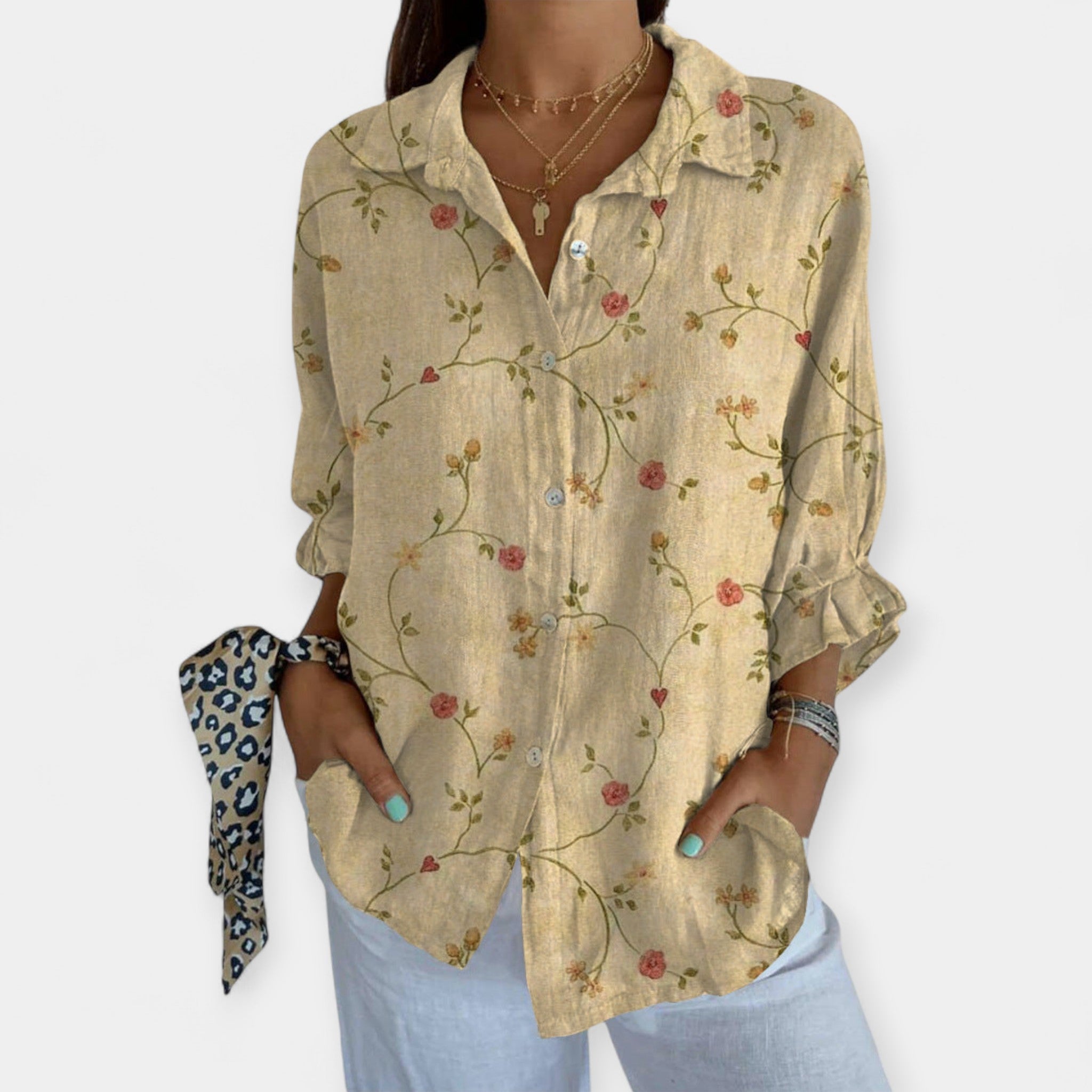 Camisa de Lino Artística y Cómoda