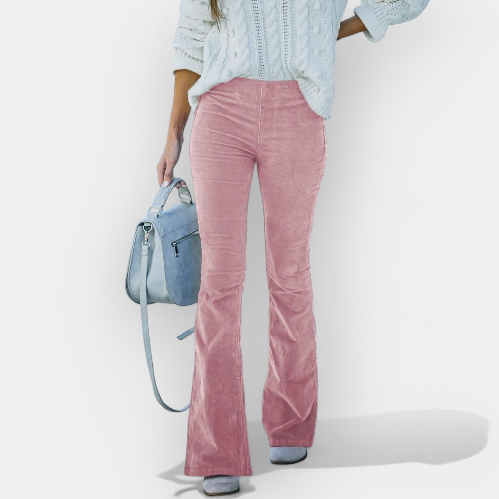 Pantalón de Cintura Alta con Corte Acampanado