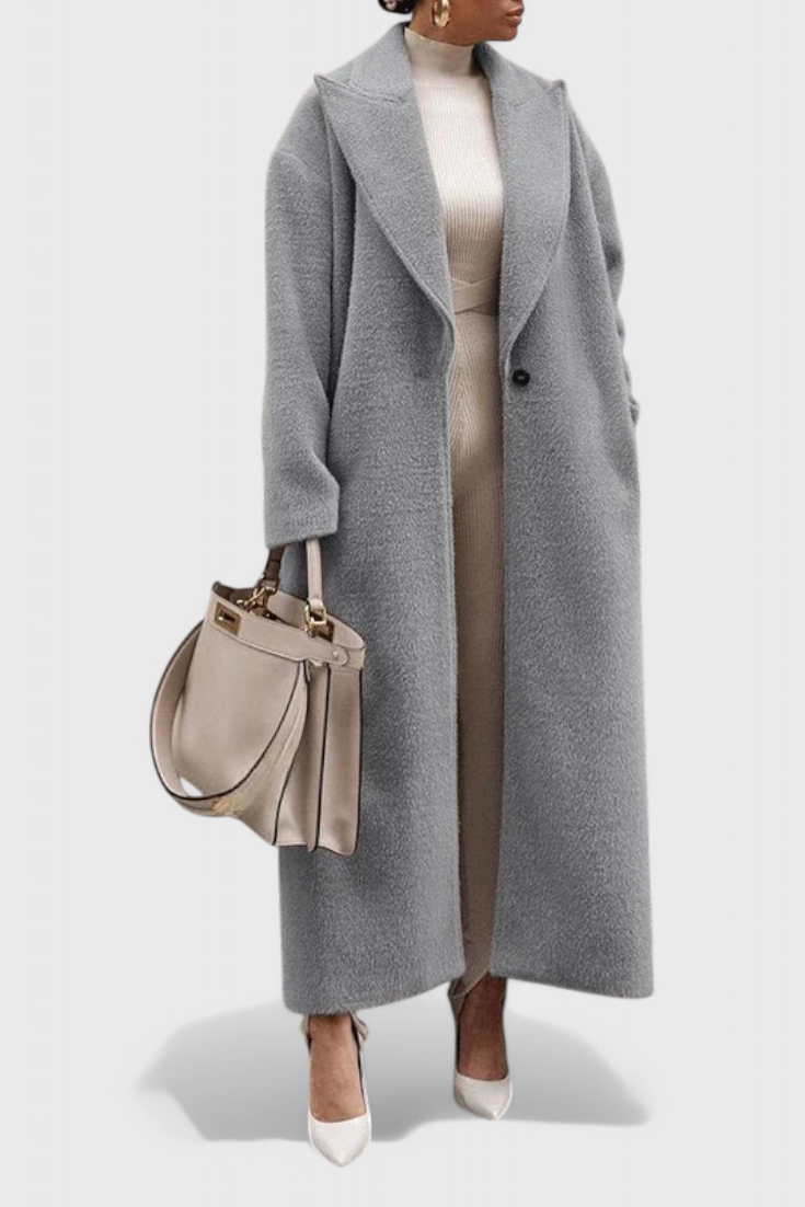 Abrigo Estructurado Luxe Largo Con Botones Pulidos