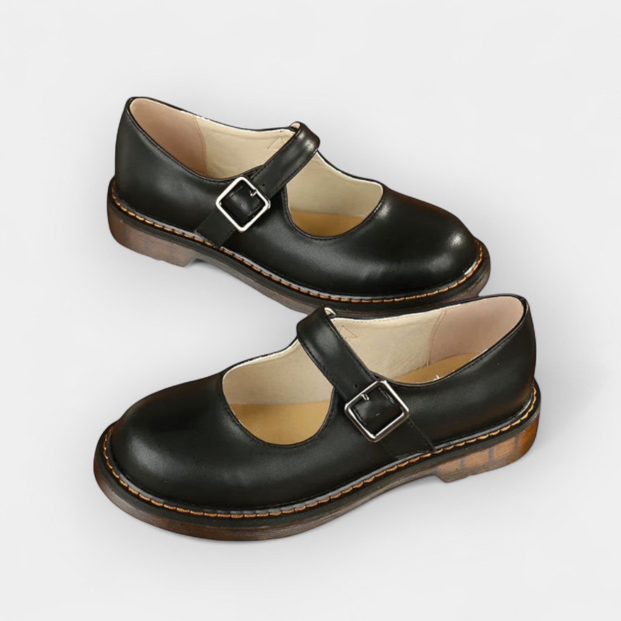 Zapatos Clásicos de Piel Mary Jane