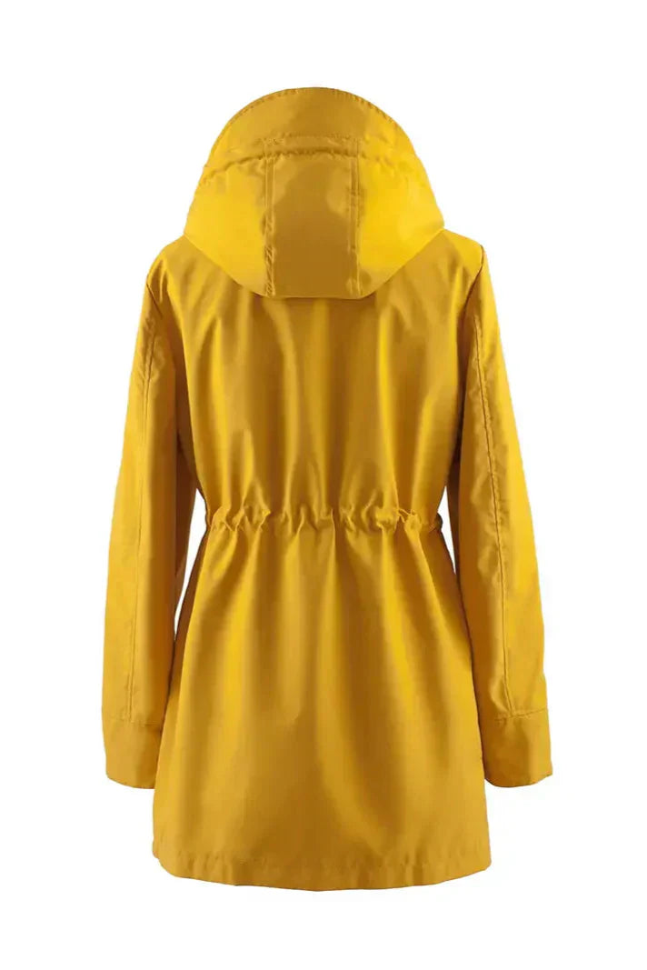 Abrigo De Lluvia A Medida Tejido Impermeable Chic Práctico