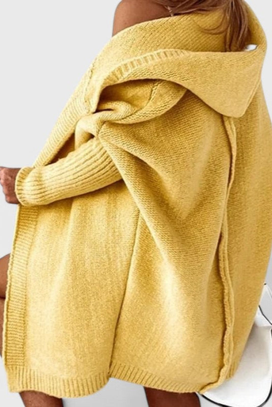 Cárdigan Oversized Capucha Tejido Grueso Exclusivo Genial