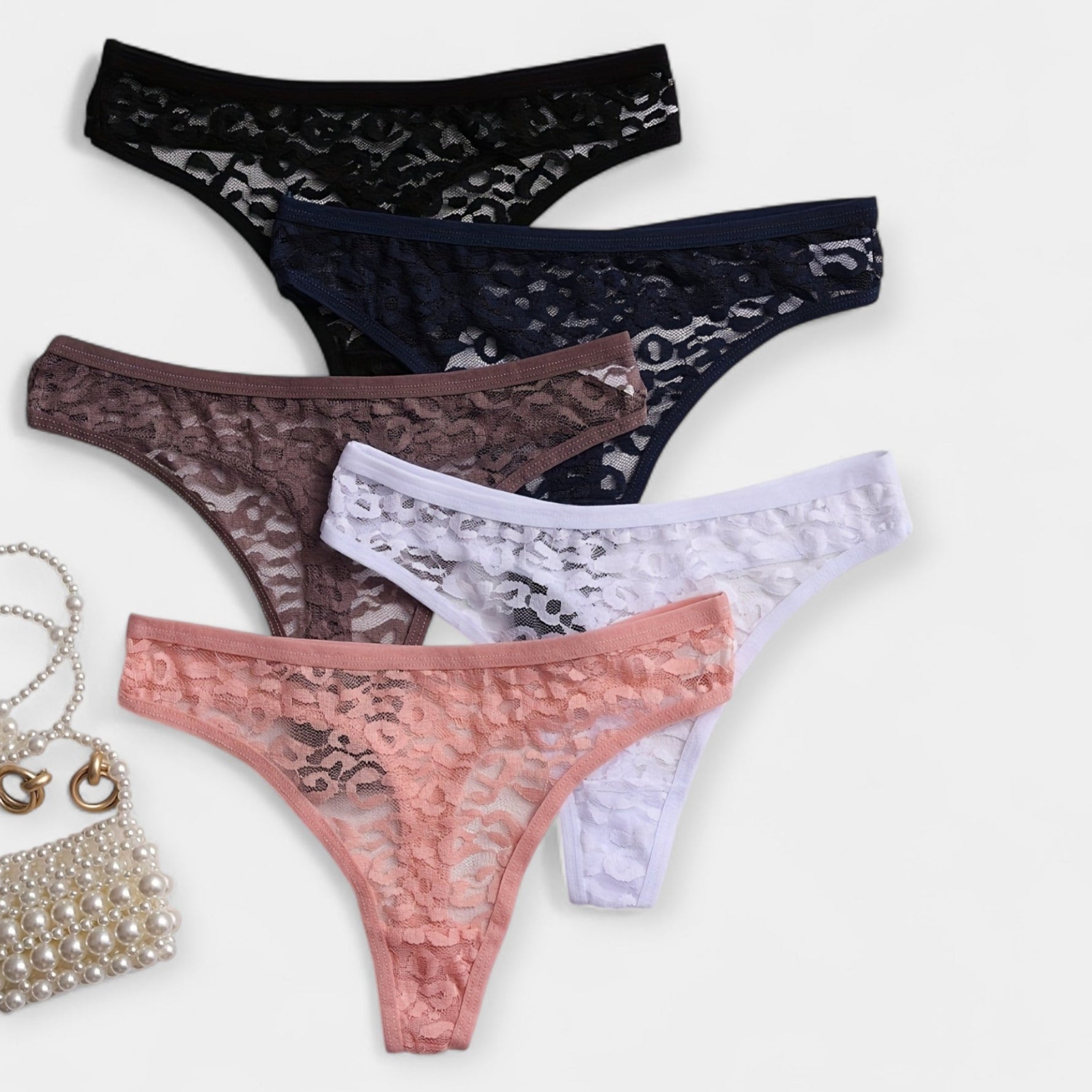 Set de 5 Tangas con Tirantes Sexys