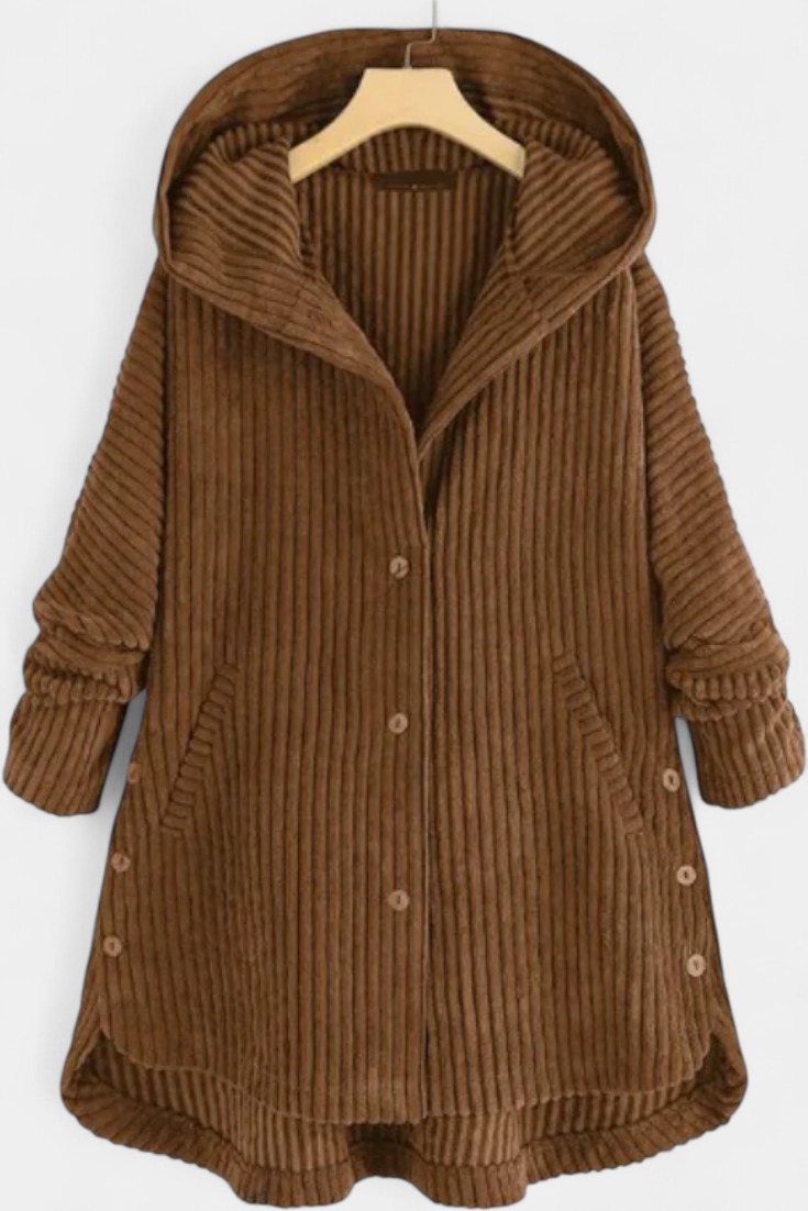 Abrigo Taia De Pana Con Capucha Y Estilo Exclusivo Chic