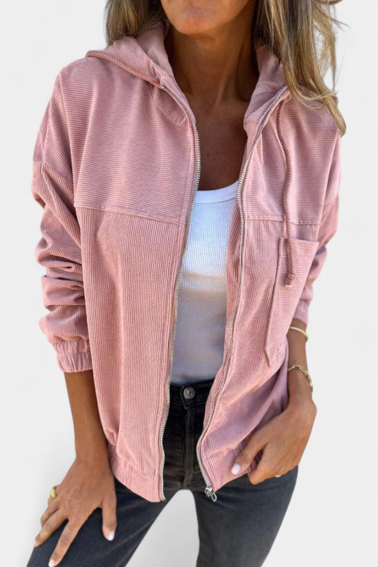 Chaqueta Corduroy Con Capucha Exclusiva Y Toque Retro