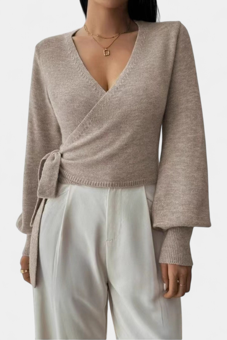 Suéter Persephone Con Tirantes Cruzados Cuello V Moderno