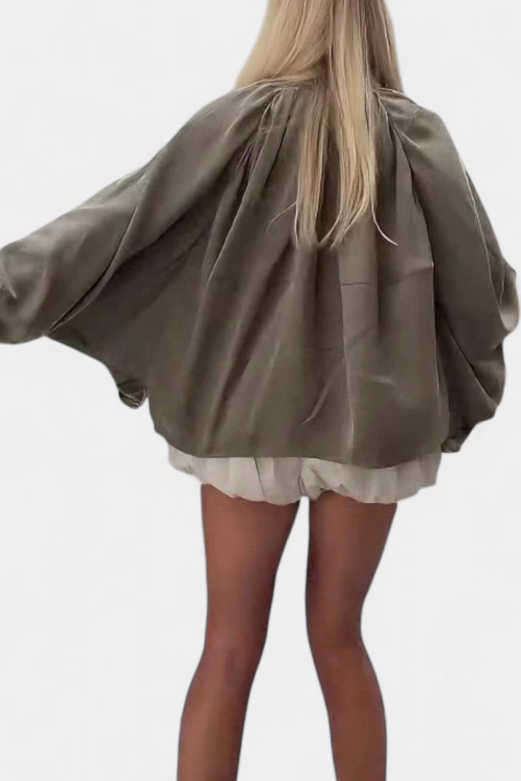 Maude Chaqueta Verde Oliva Con Mangas Abullonadas Exclusiva