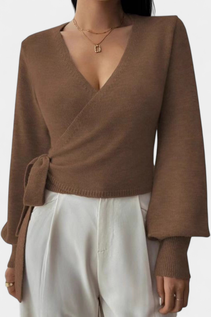 Suéter Persephone Con Tirantes Cruzados Cuello V Moderno