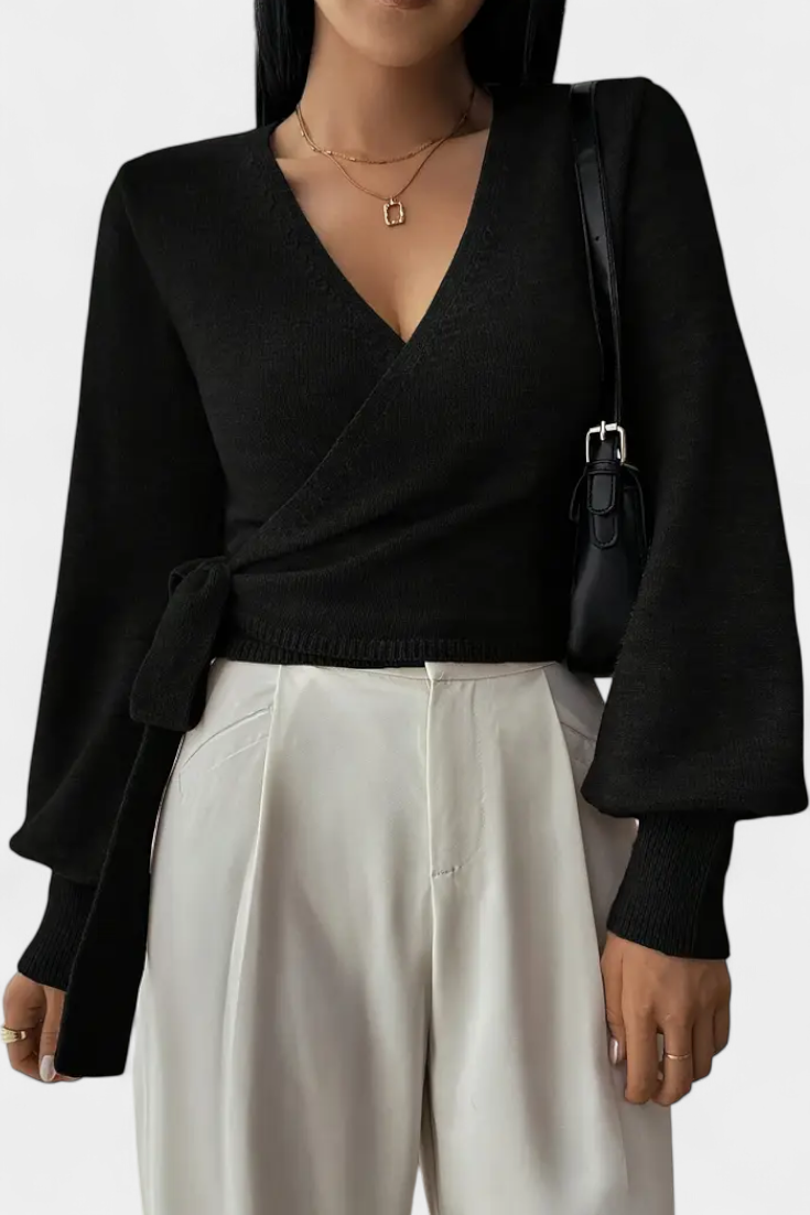 Suéter Persephone Con Tirantes Cruzados Cuello V Moderno