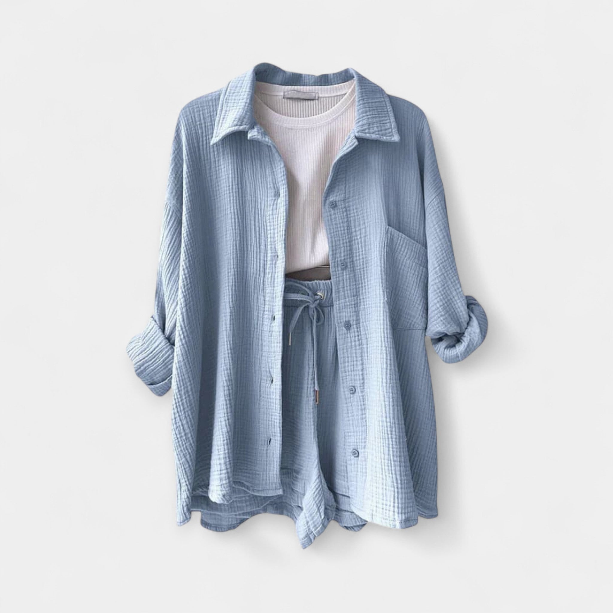 conjunto bicolor de verano con top y short