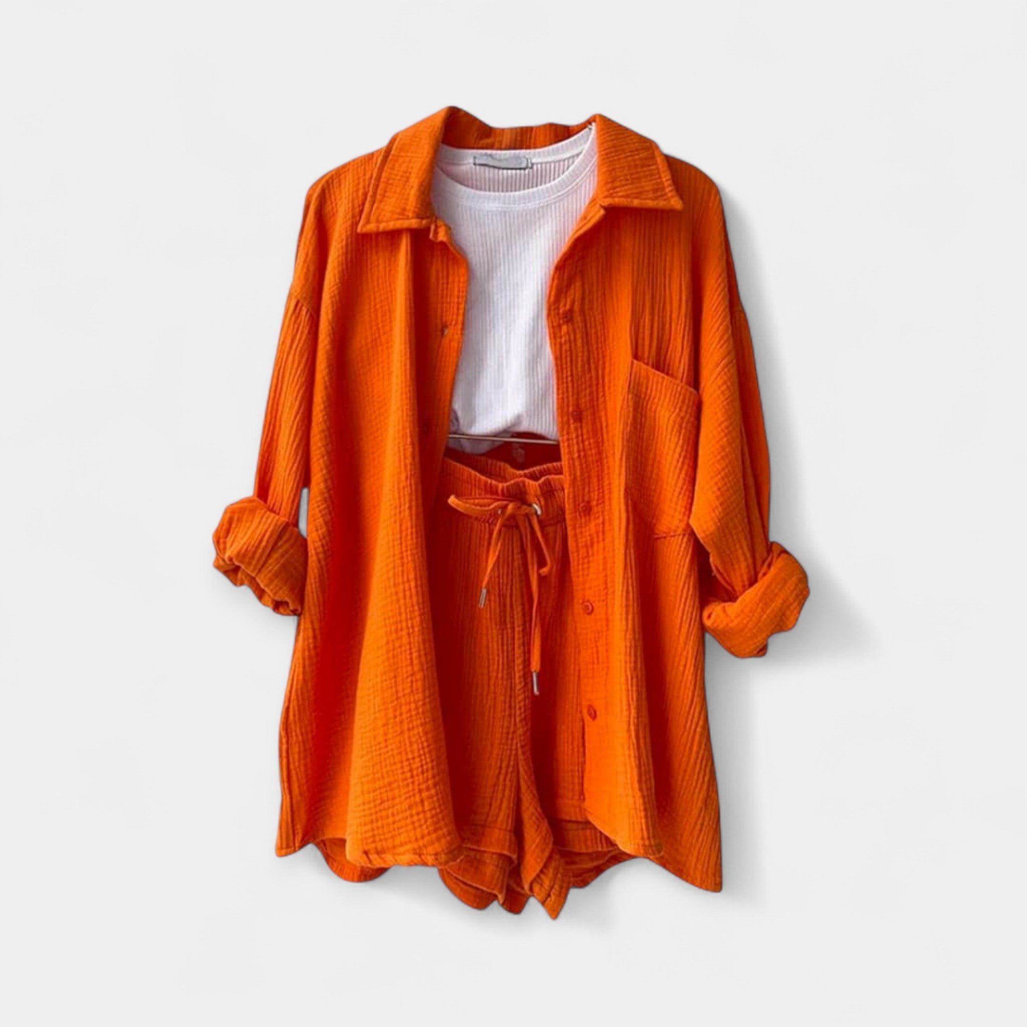 conjunto bicolor de verano con top y short