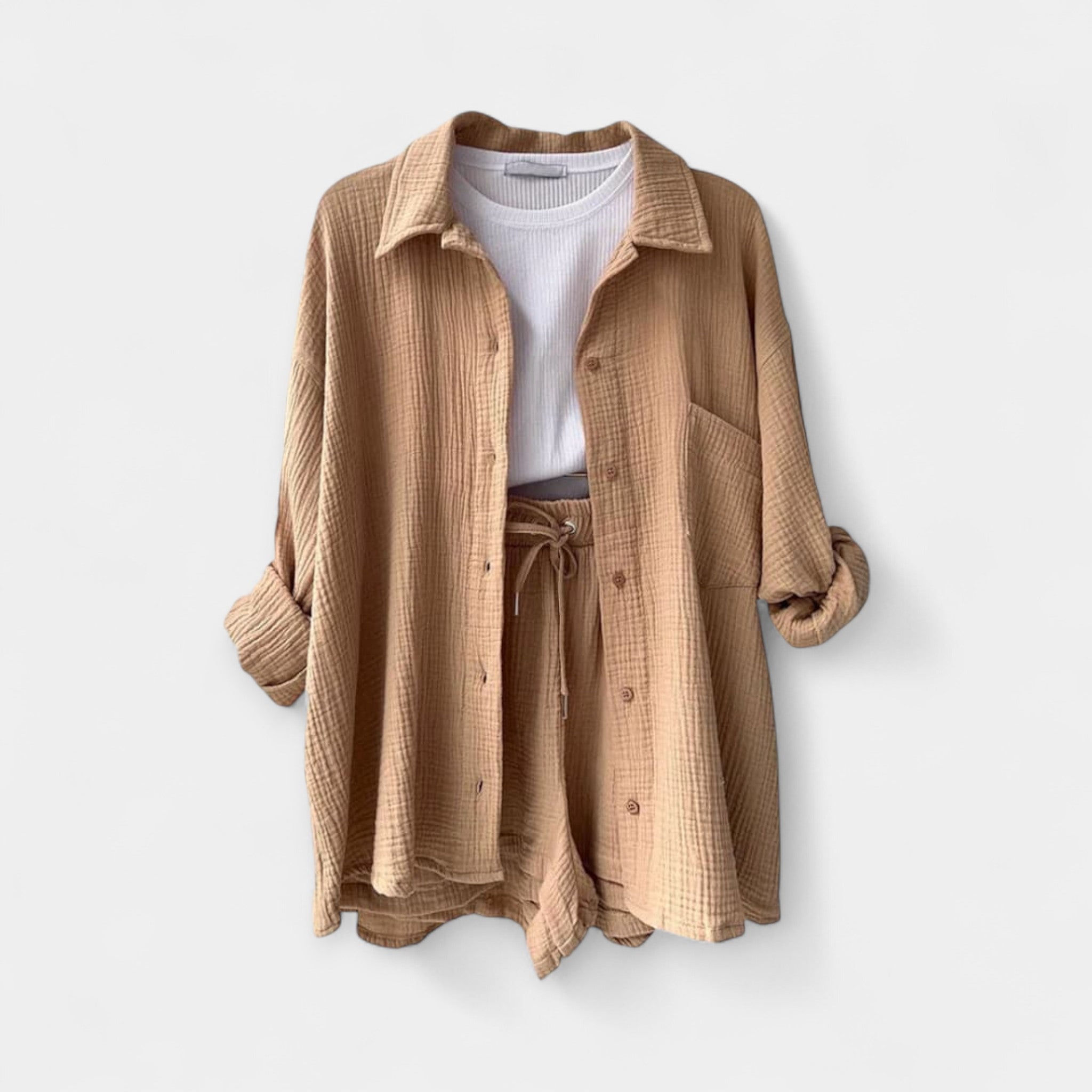 conjunto bicolor de verano con top y short