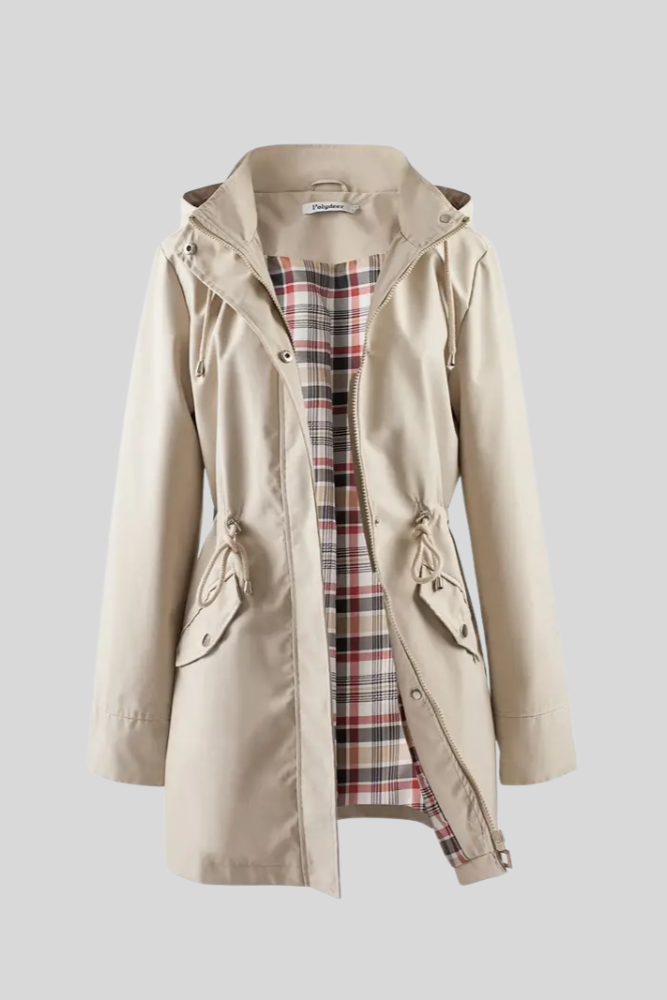 Abrigo De Lluvia A Medida Tejido Impermeable Chic Práctico