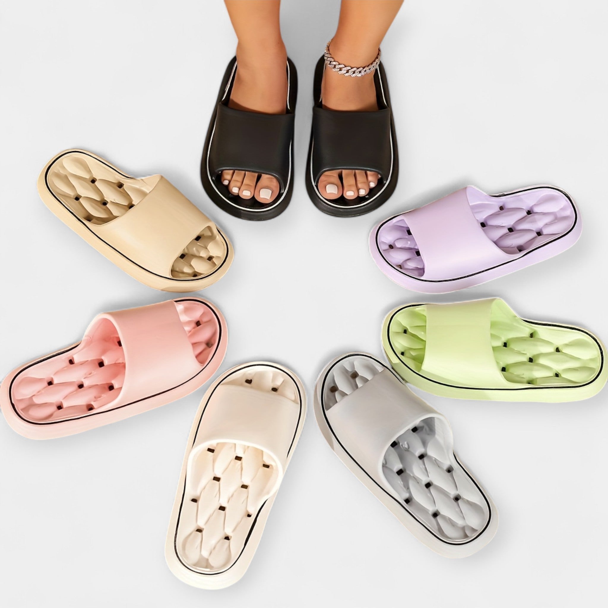 Pantuflas para Mujer con Textura Acanalada