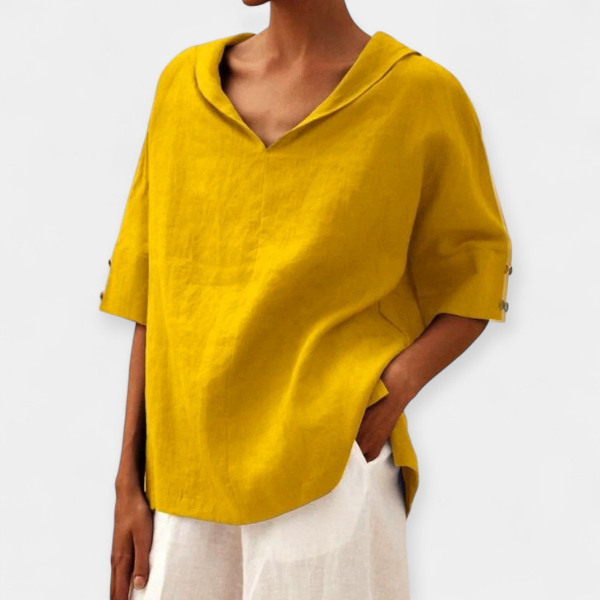 Blusa de lino de corte cómodo