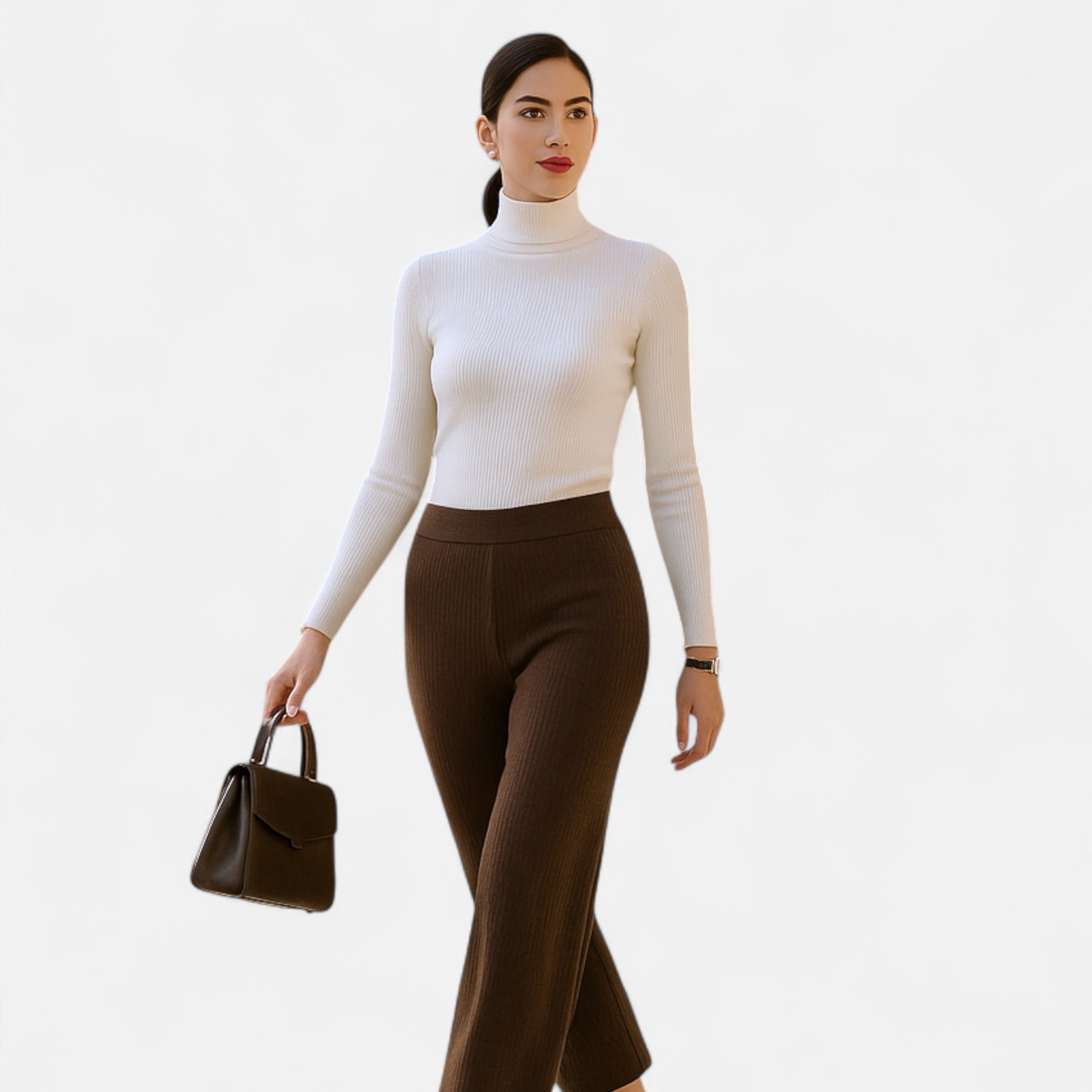 Jersey Cuello Alto Mujer Elegancia Atemporal en Cachemira