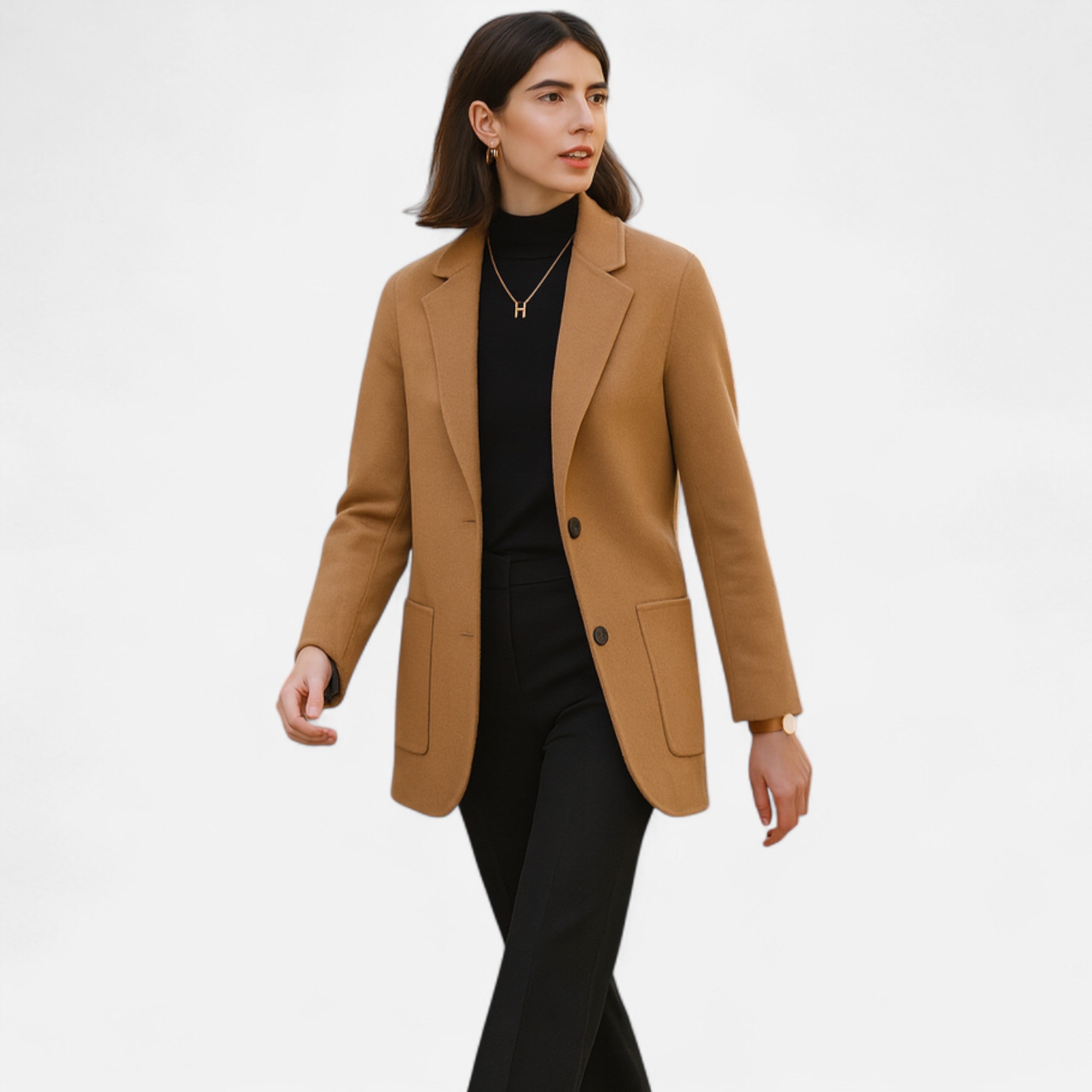 Eliaro Moda | Abrigo Mujer Lana Gruesa Corte Slim Elegante