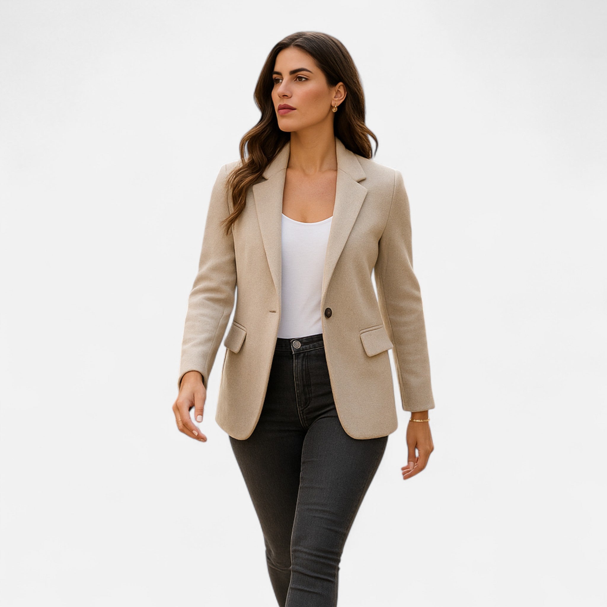 Chaqueta Casual Mujer Manga Larga con Solapa Clásica