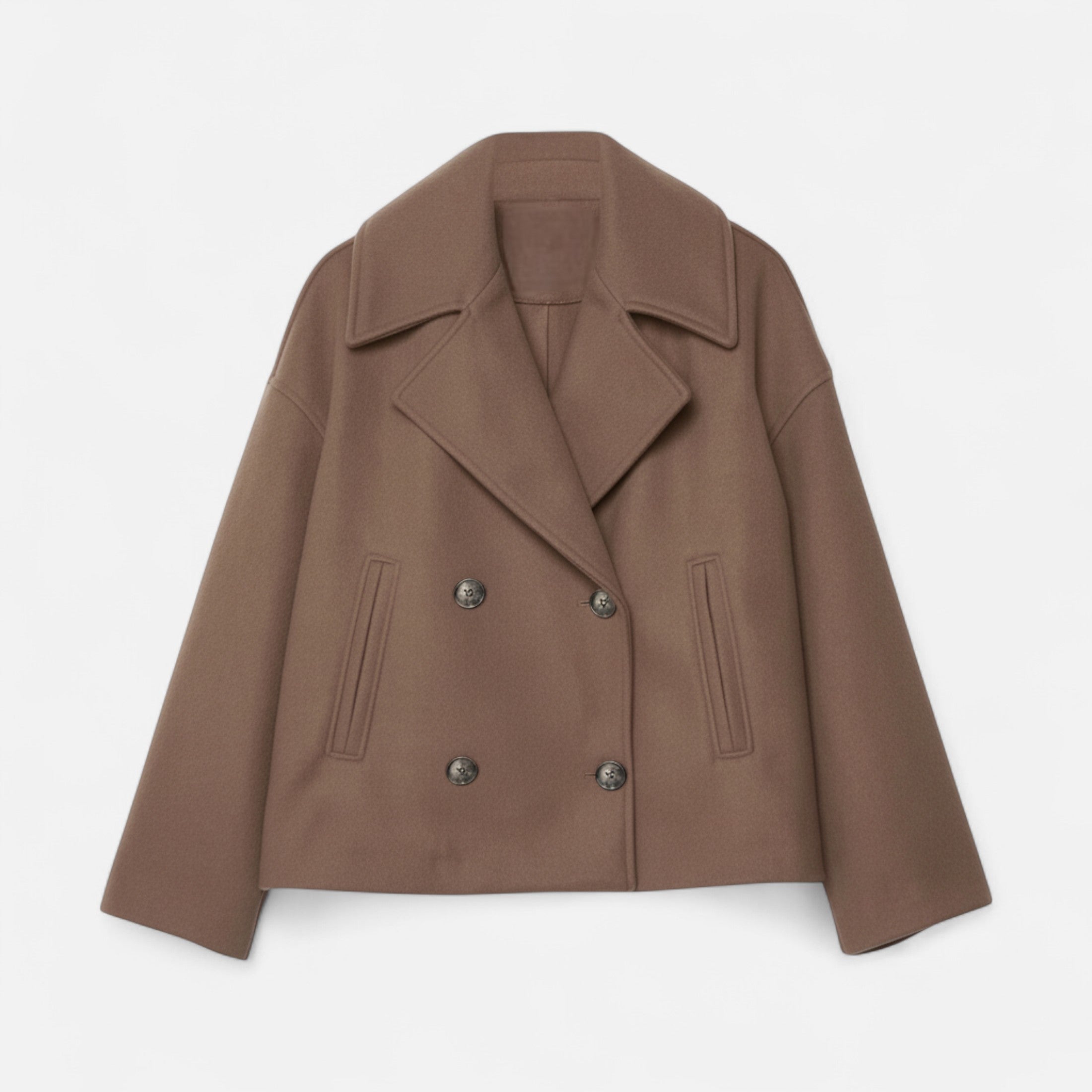 Abrigo Corto Mujer Oversize Elegante