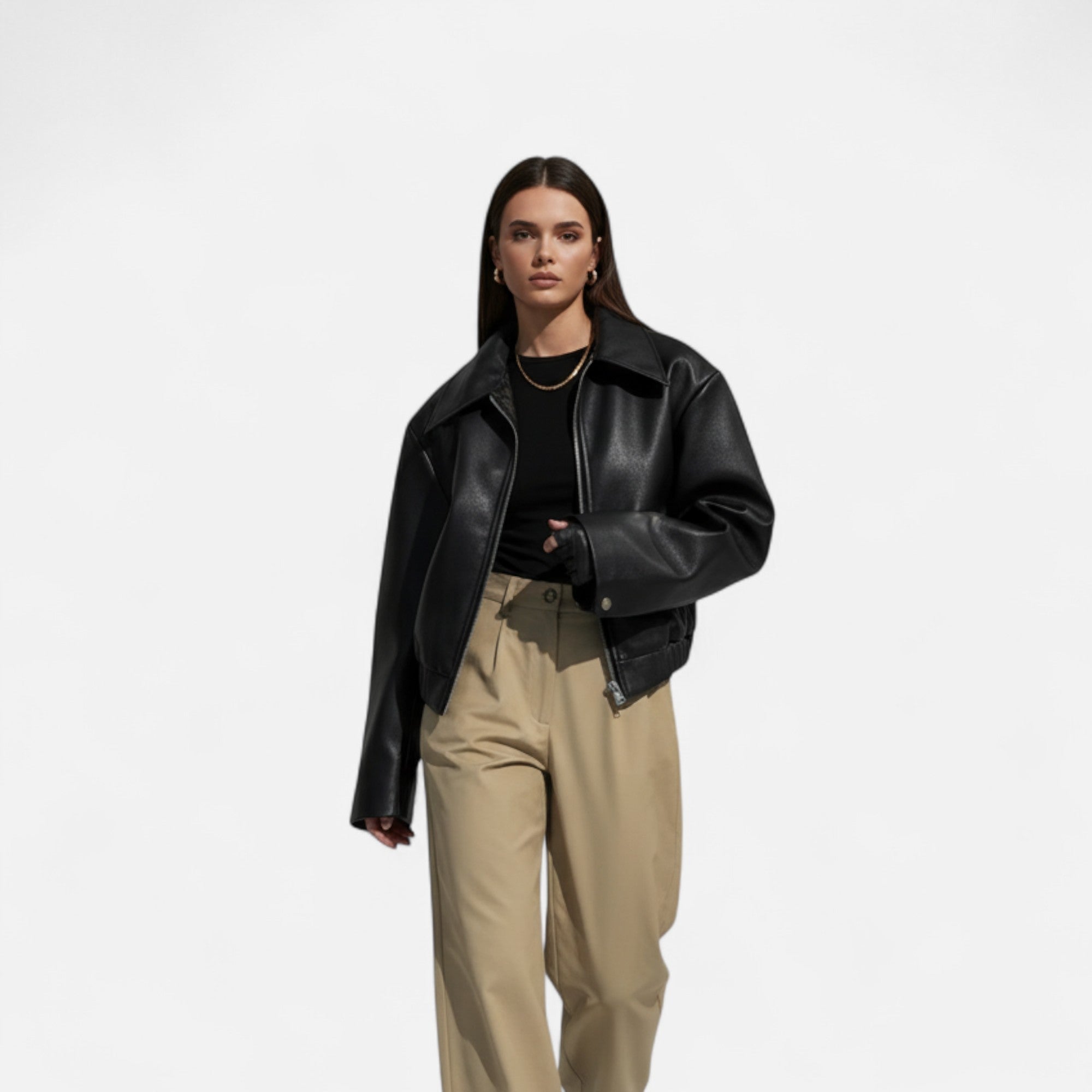 Eliaro Moda | Chaqueta Motera de Polipiel de Lujo