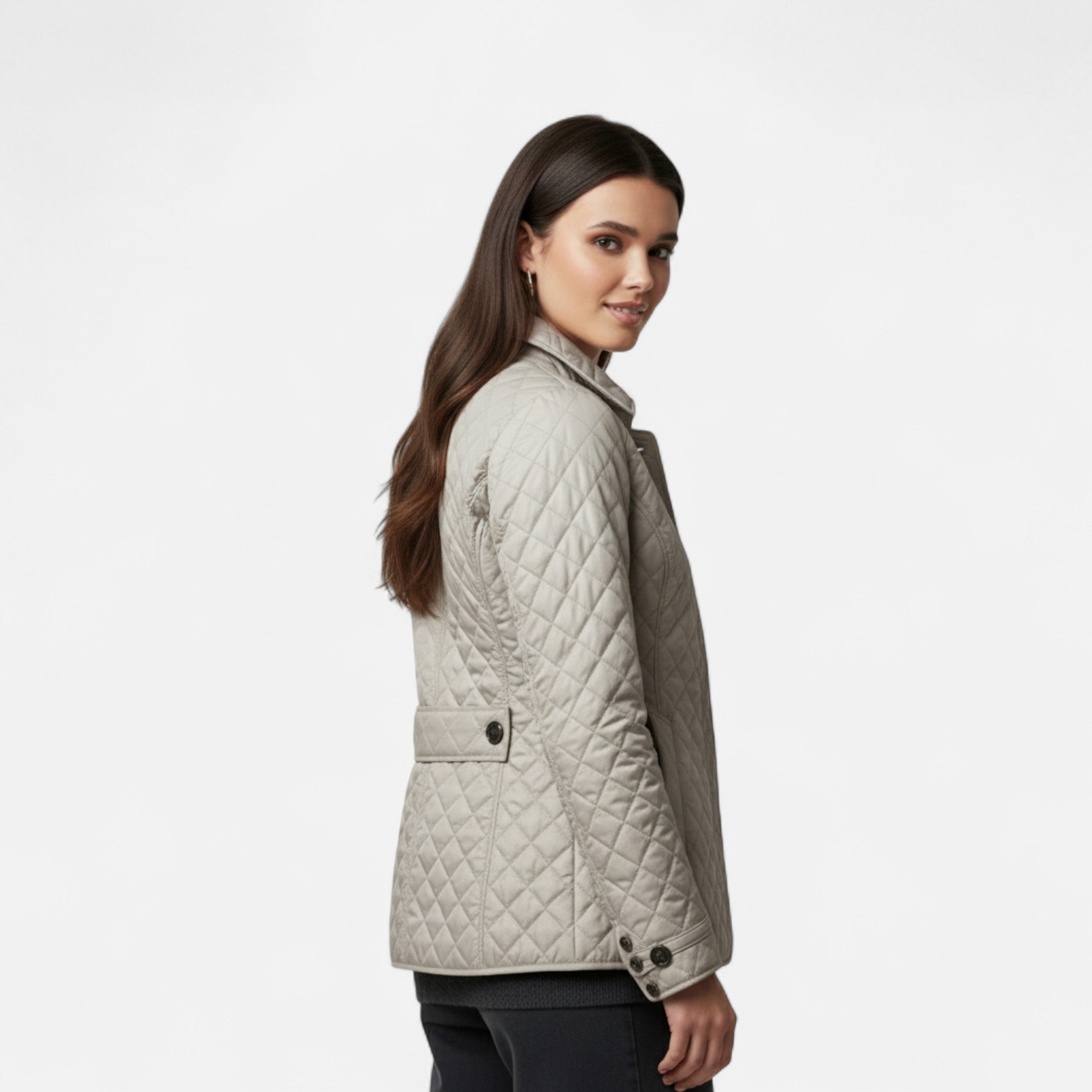 Chaqueta Acolchada Mujer Cuello Solapa Elegante
