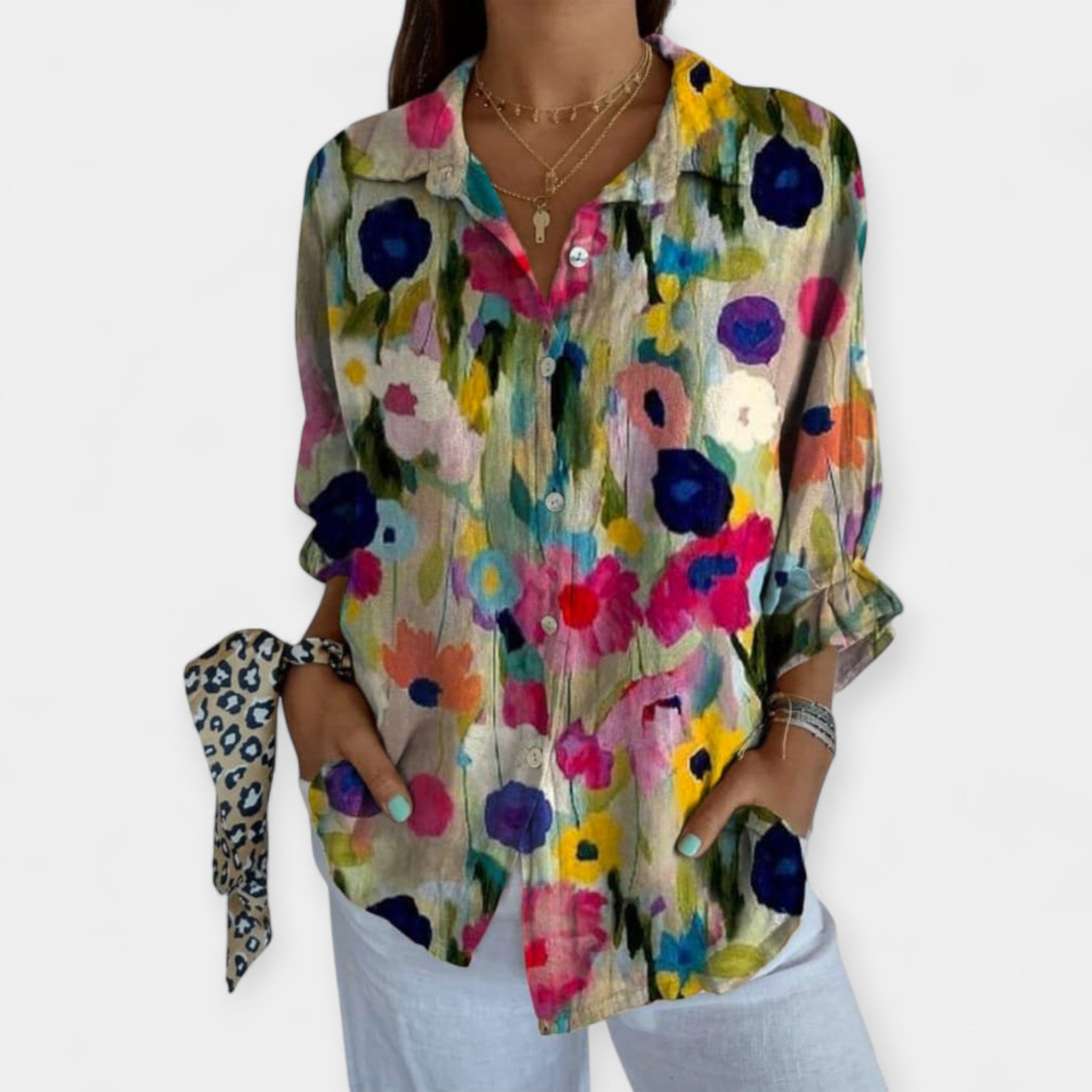 Camisa de Lino Artística y Cómoda