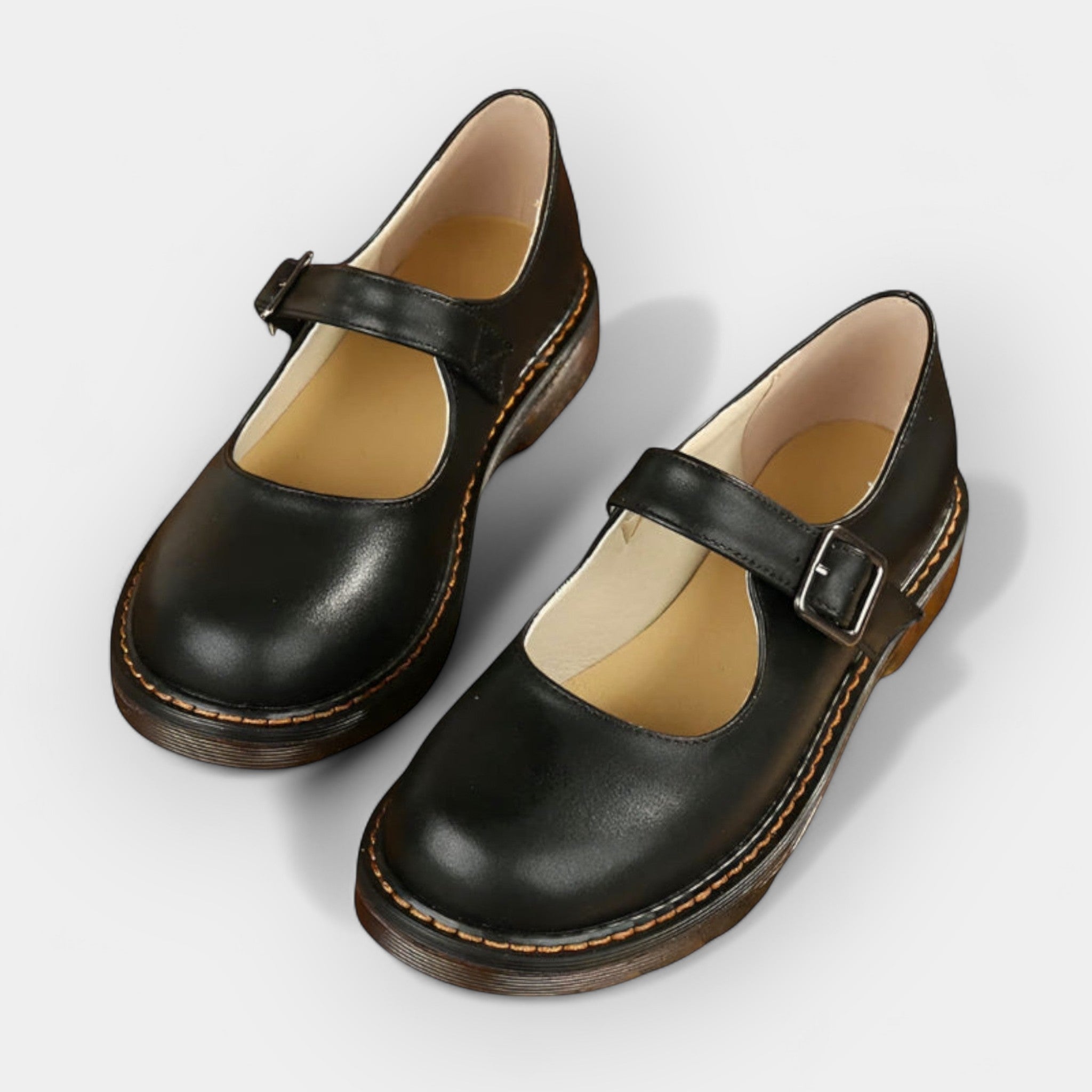 Zapatos Clásicos de Piel Mary Jane