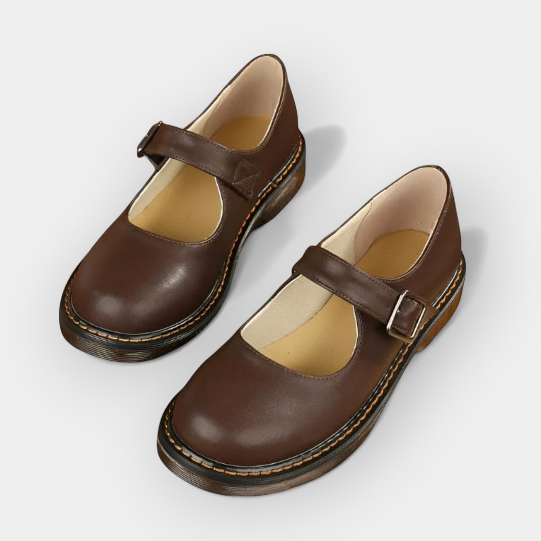 Zapatos Clásicos de Piel Mary Jane