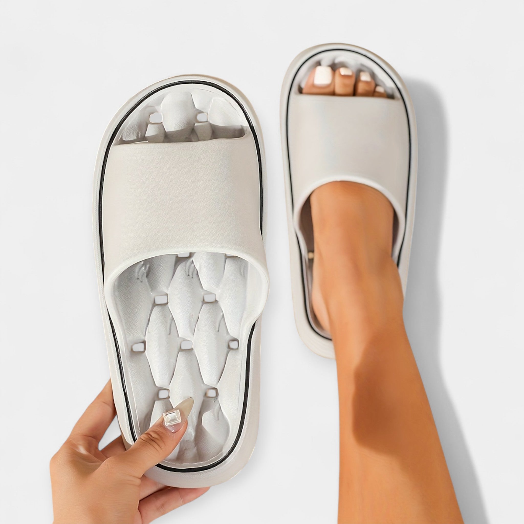 Pantuflas para Mujer con Textura Acanalada