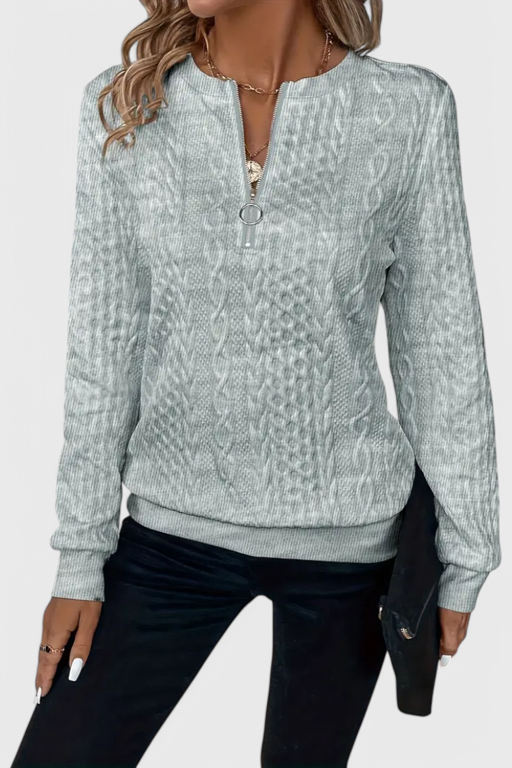 Jersey de Punto Premium Zoey con Cremallera Pulida Exclusiva