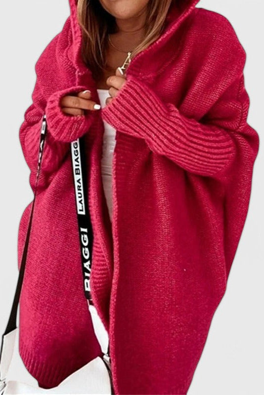 Cárdigan Oversized Capucha Tejido Grueso Exclusivo Genial