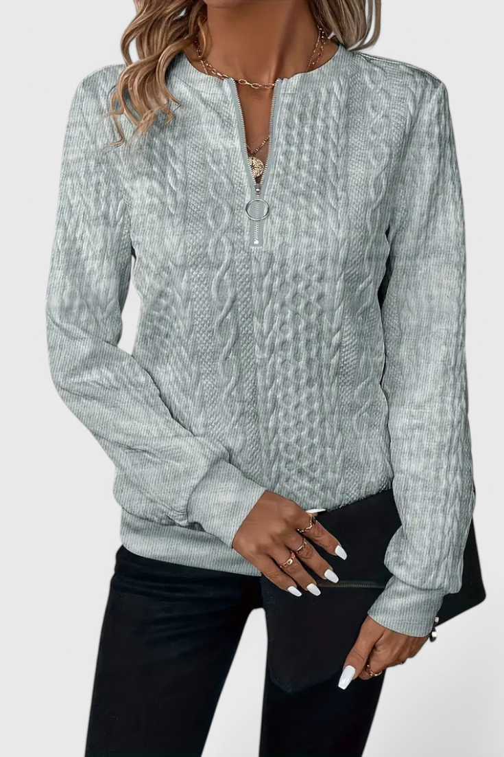 Jersey de Punto Premium Zoey con Cremallera Pulida Exclusiva