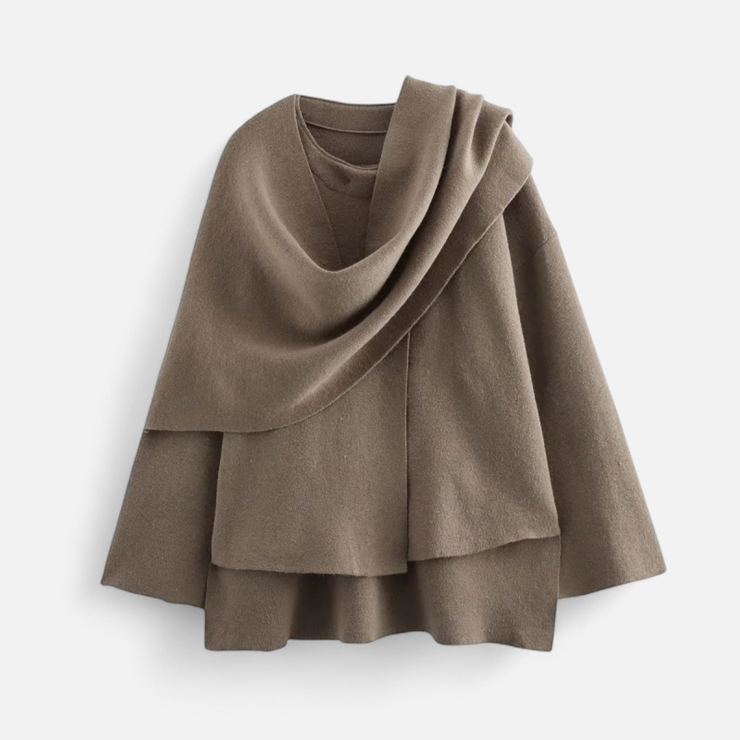 Abrigo Mujer Invierno Acolchado con Bufanda Asimétrica