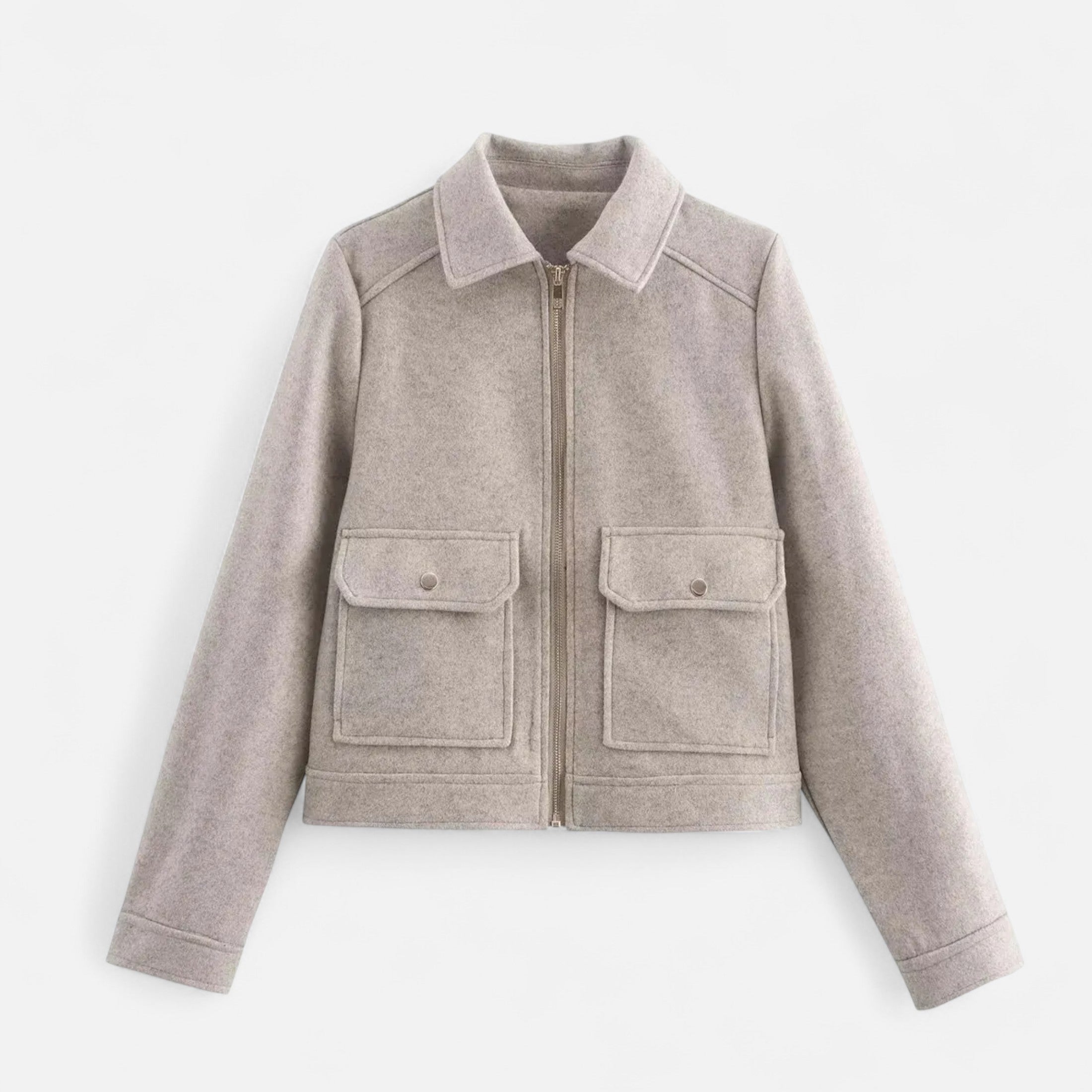 Cazadora Mujer Cuello Solapa Manga Larga