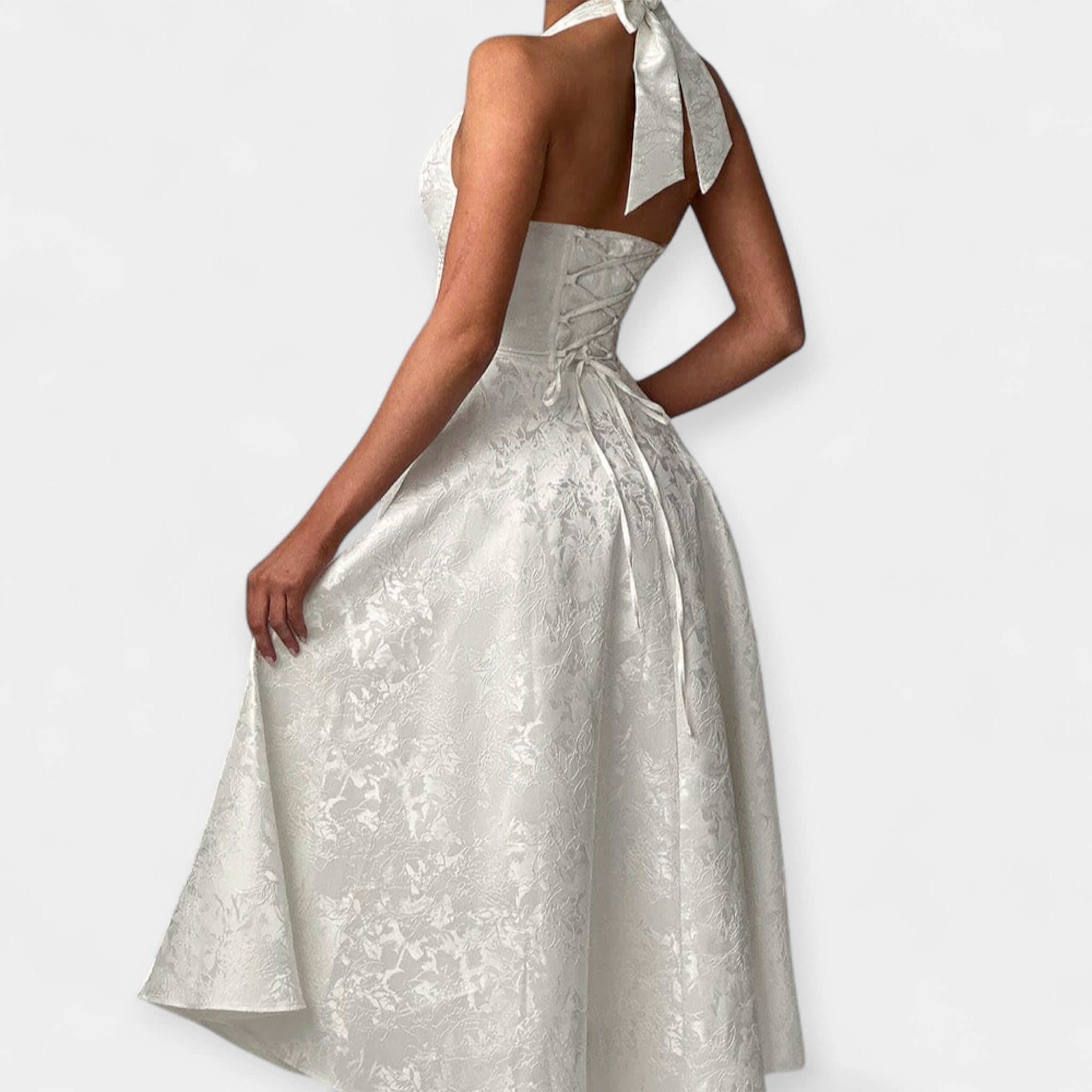 Μίντι Φόρεμα με Ανοιχτή Πλάτη & Κορσέ